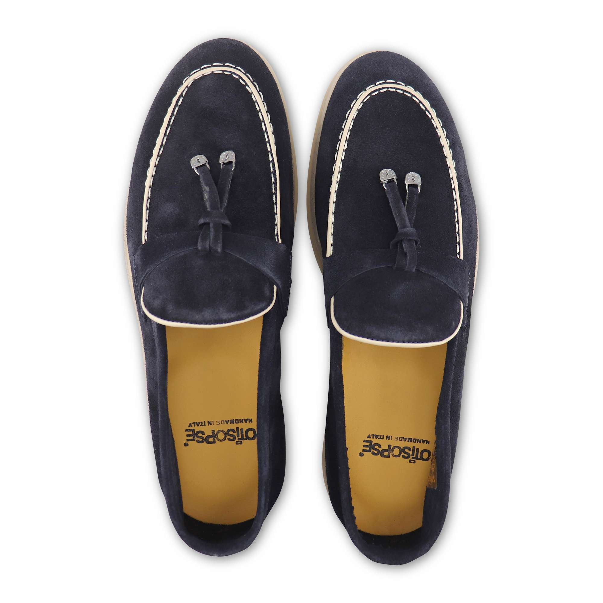 Mocassini uomo blu in camoscio