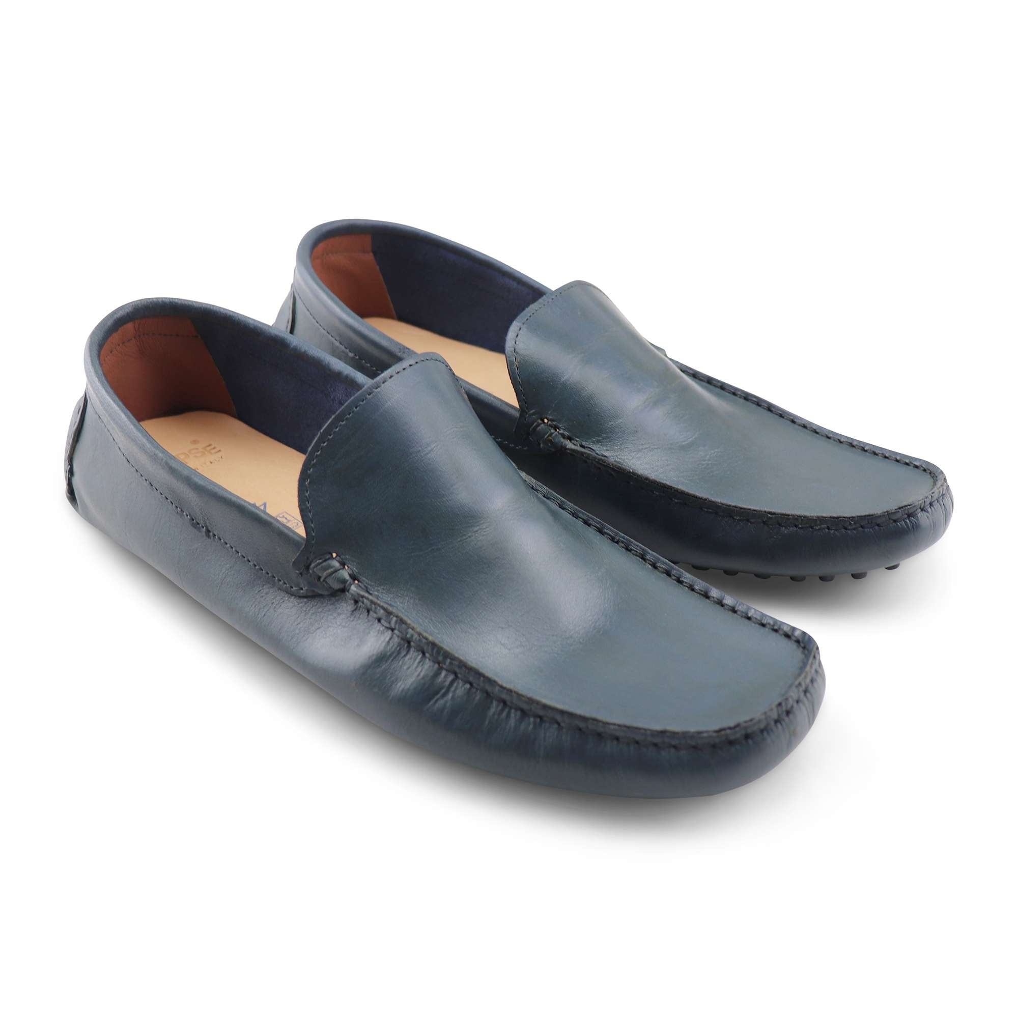 Gommini in pelle blu