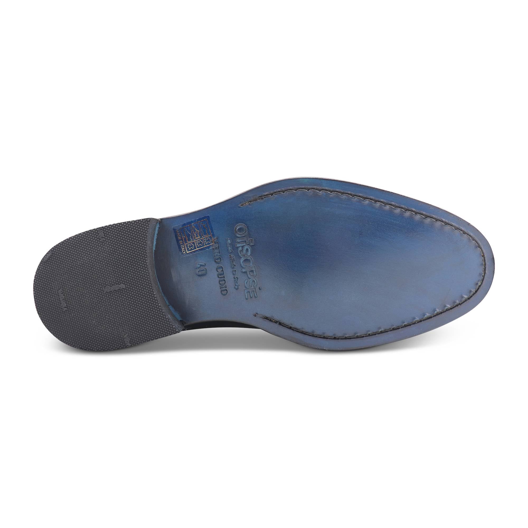 Francesine blu in pelle
