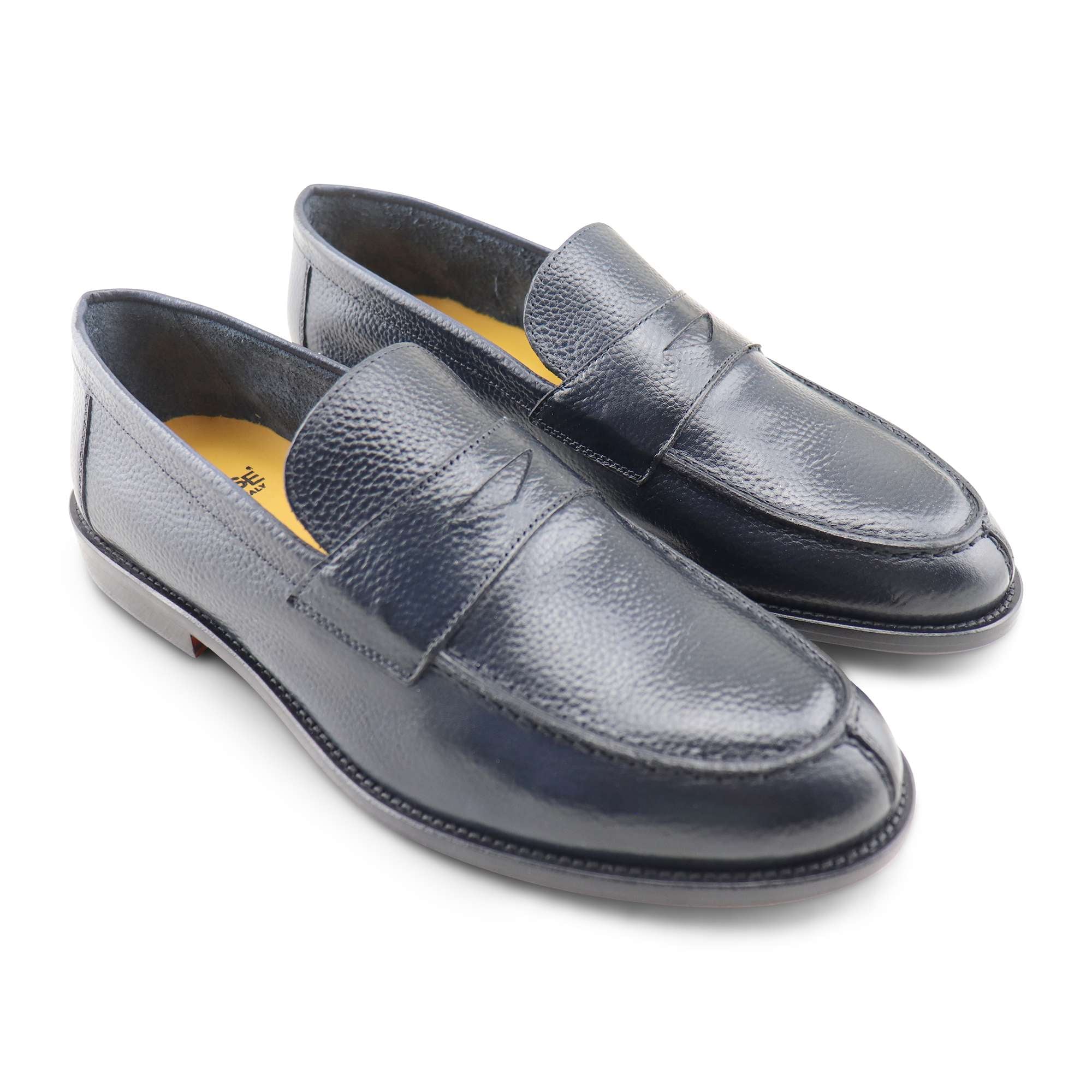 Mocassino college uomo in pelle bottolata blu