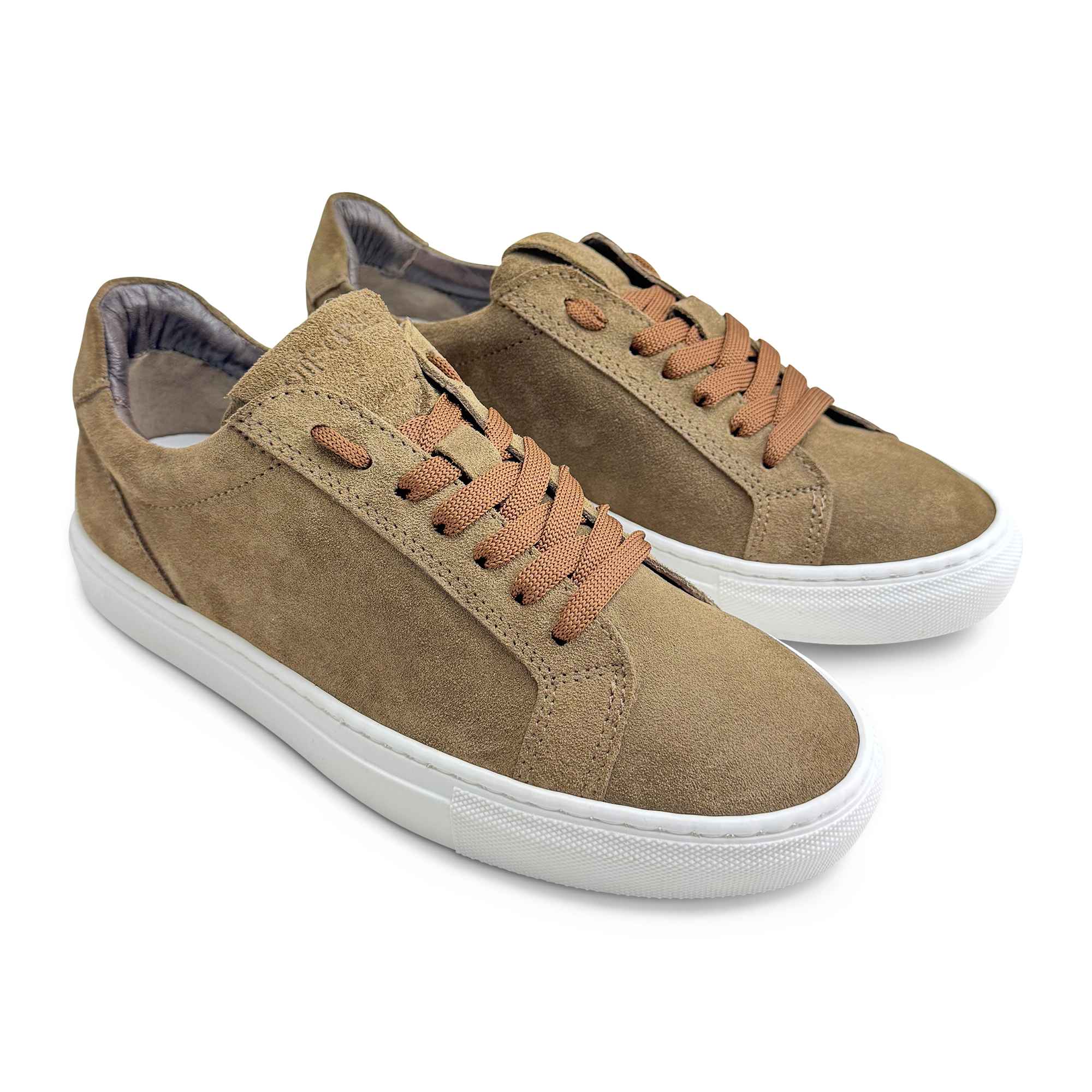 Sneakers taupe in camoscio