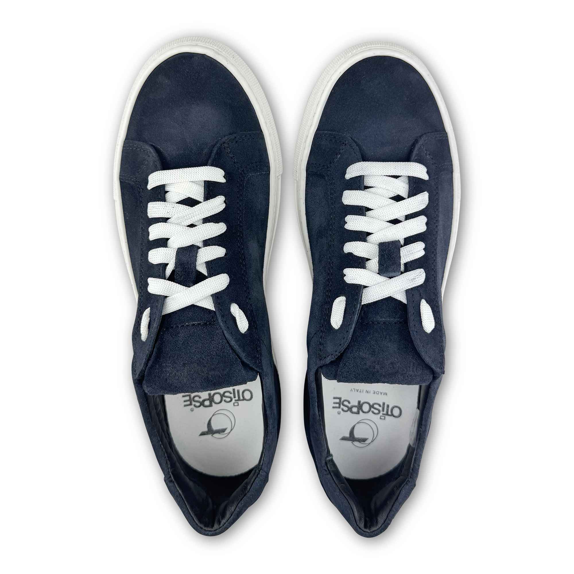 Sneakers blu in camoscio