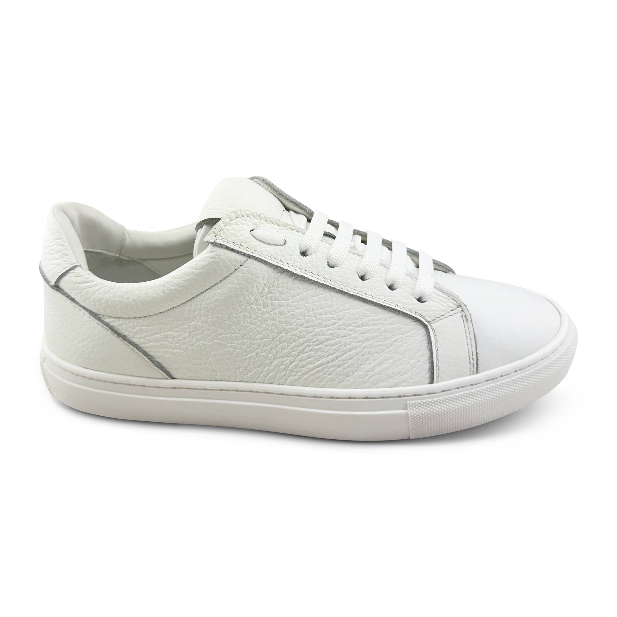 Sneakers bianco in pelle martellata