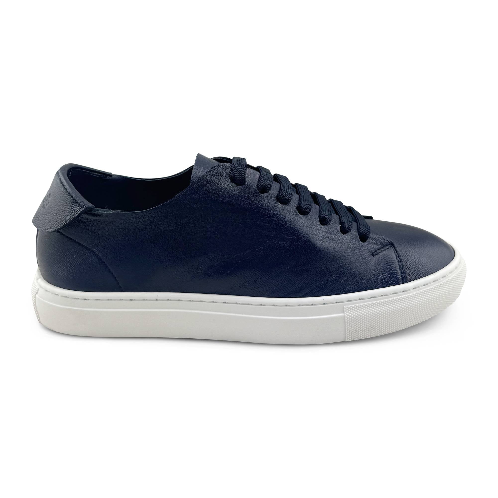 Sneakers blu in pelle