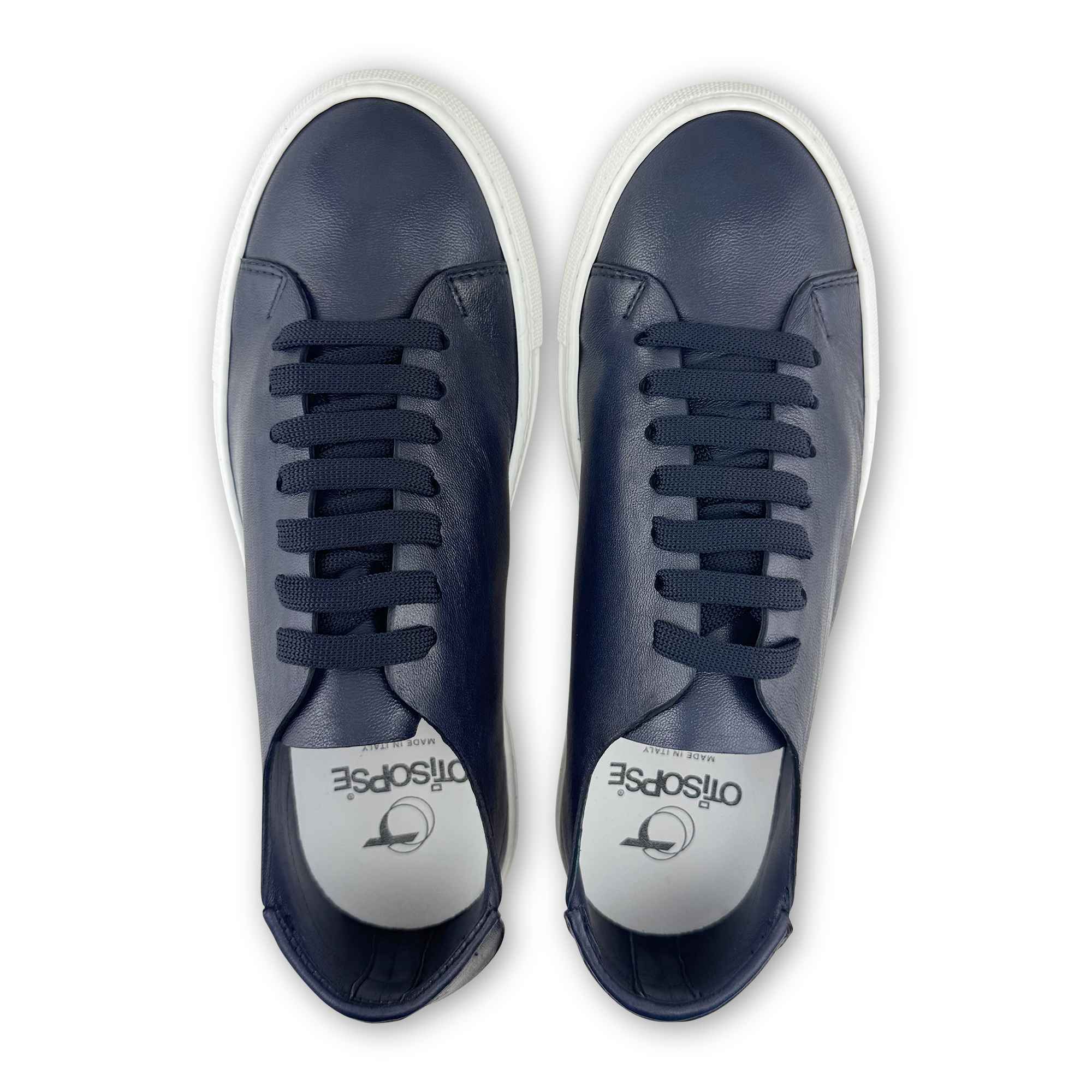 Sneakers blu in pelle
