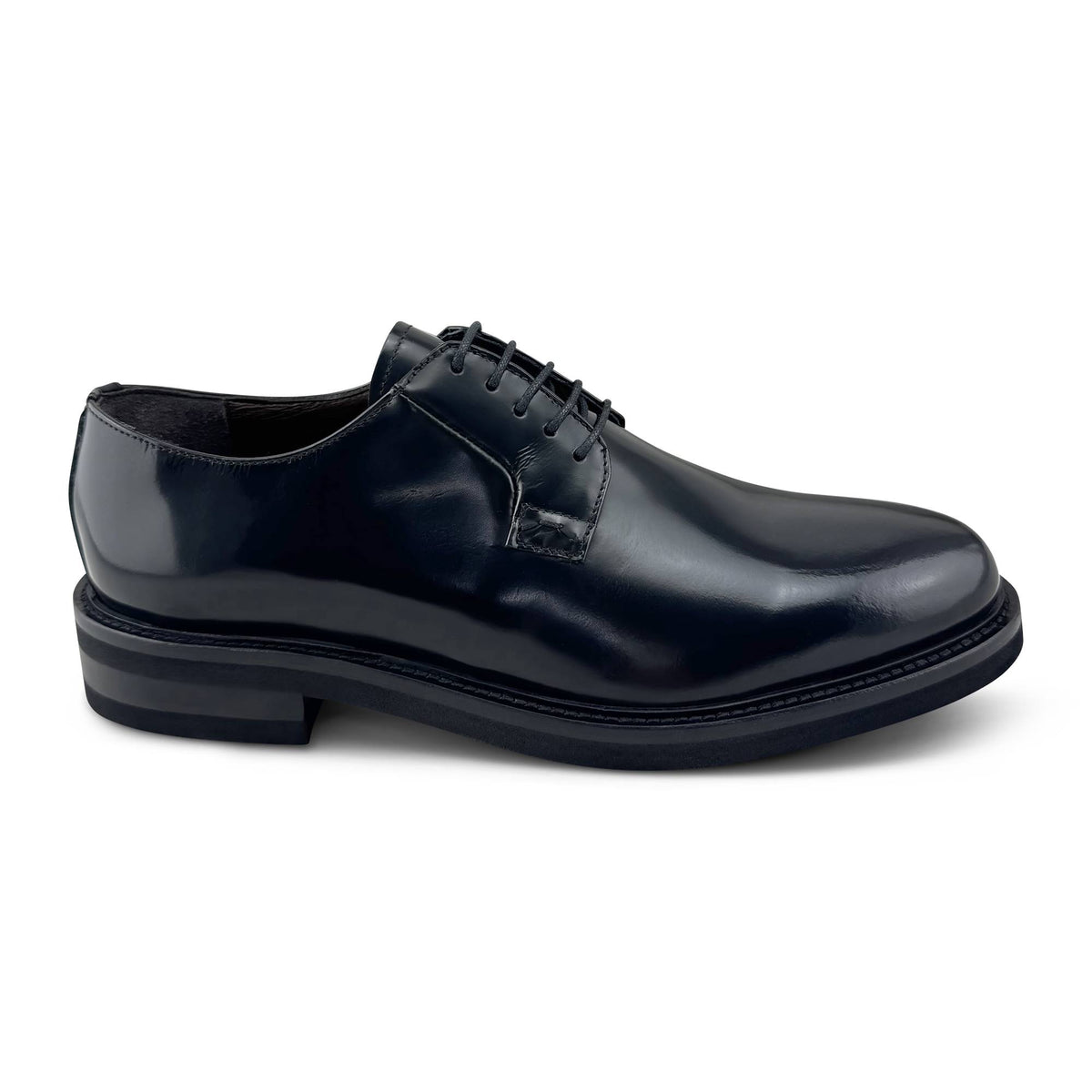 Derby Vibram in pelle nera abrasivata