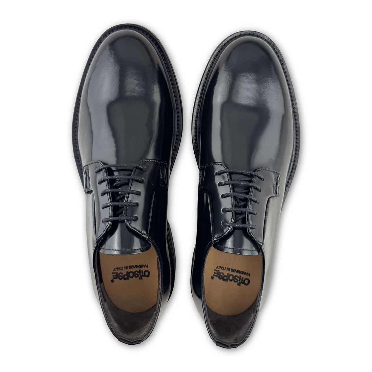 Derby Vibram in pelle nera abrasivata
