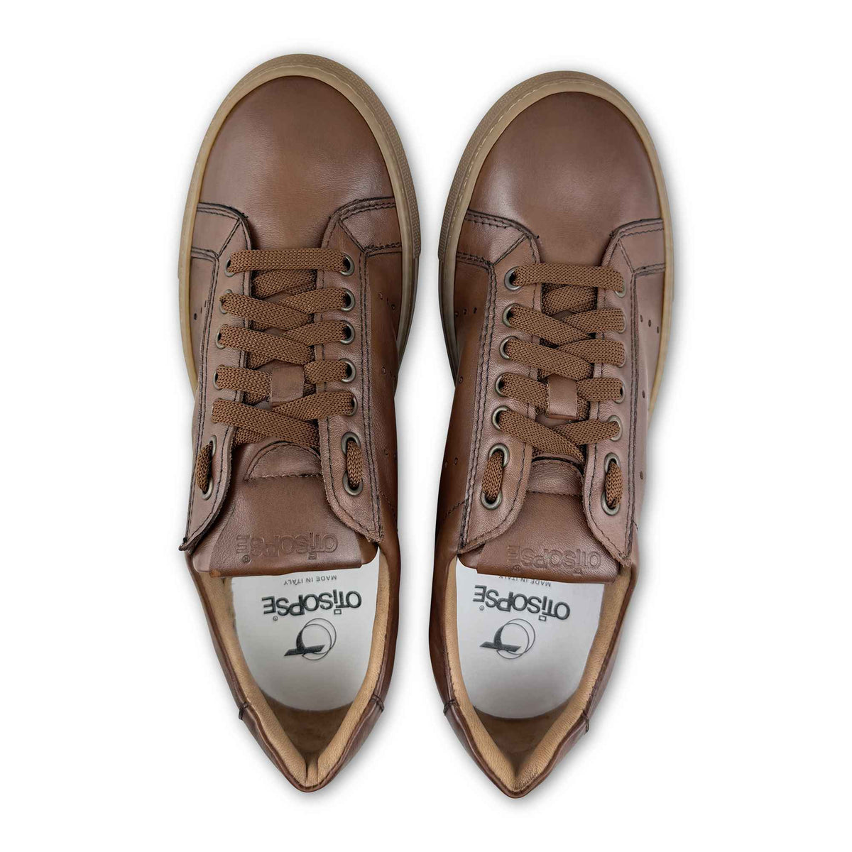 Sneakers cuoio in pelle