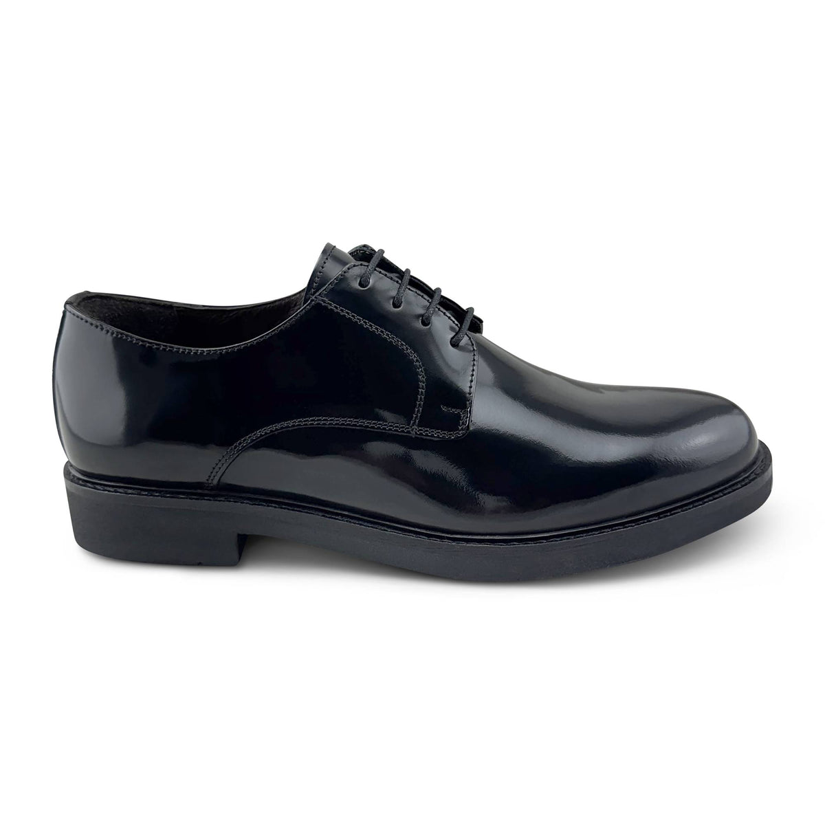 Derby nero in pelle spazzolata
