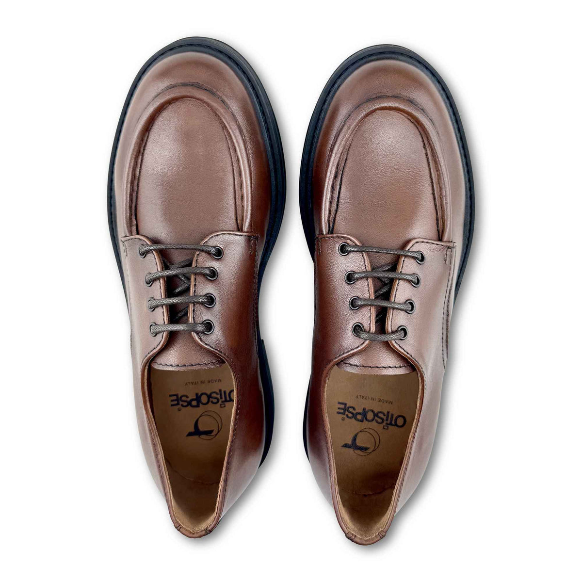 Derby cuoio in pelle