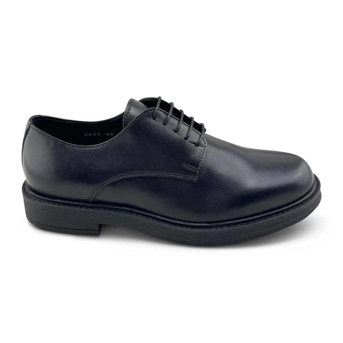 Derby nero in pelle