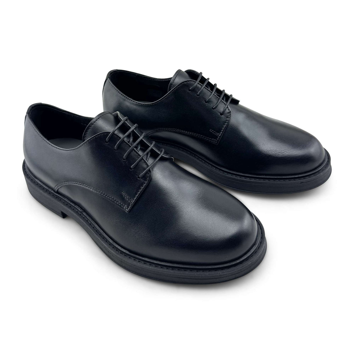 Derby nero in pelle