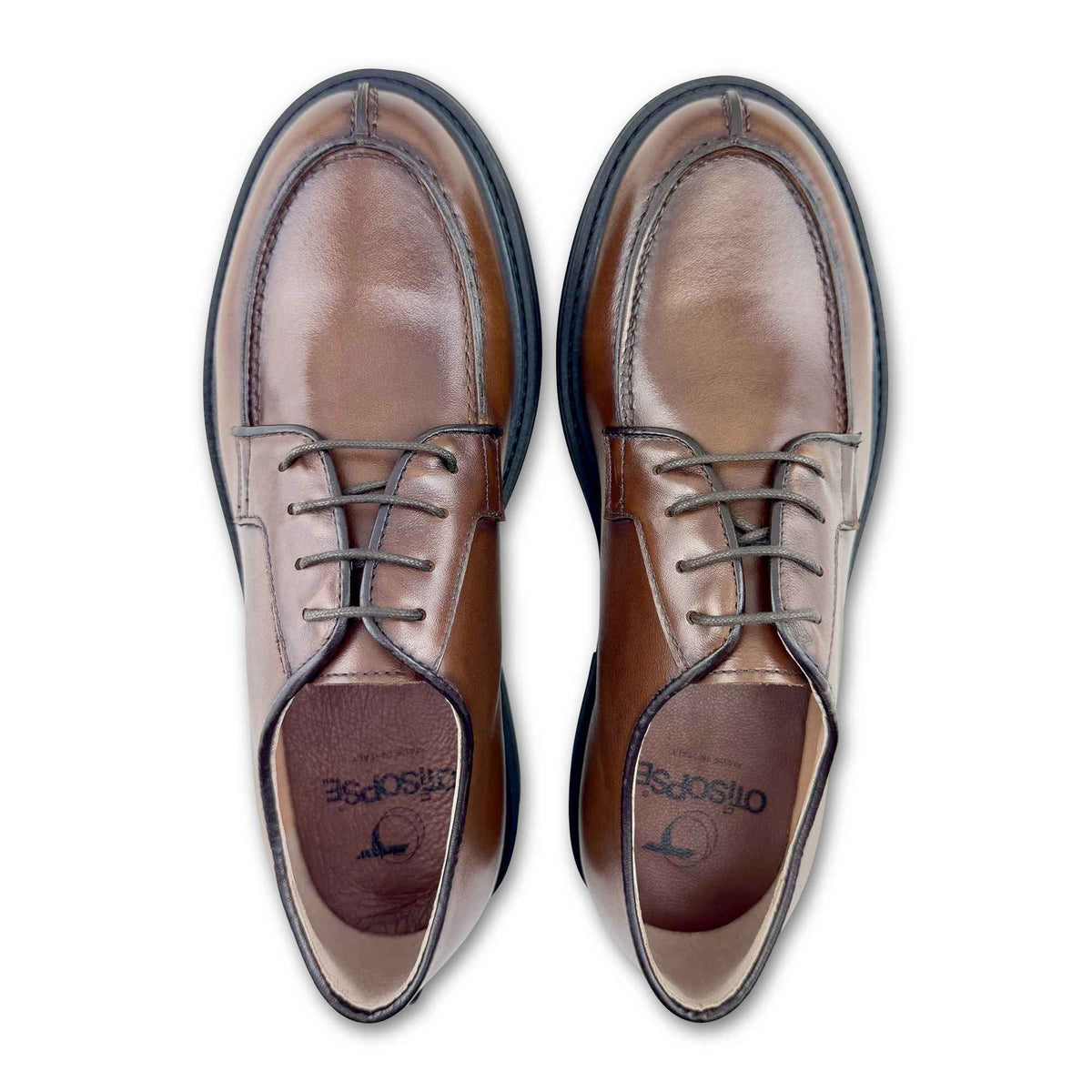 Derby cuoio in pelle