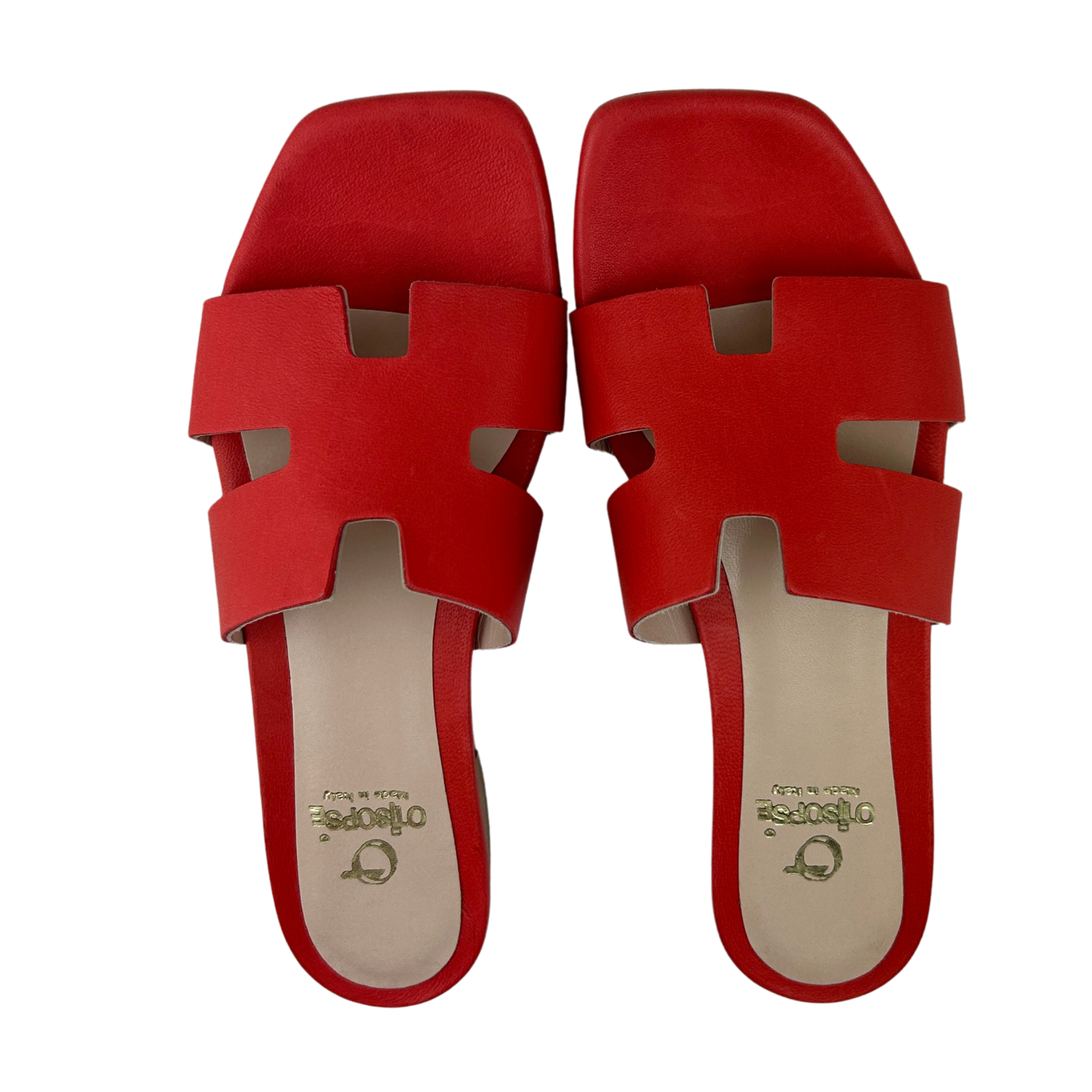 Ciabatta corallo in pelle tacco 10