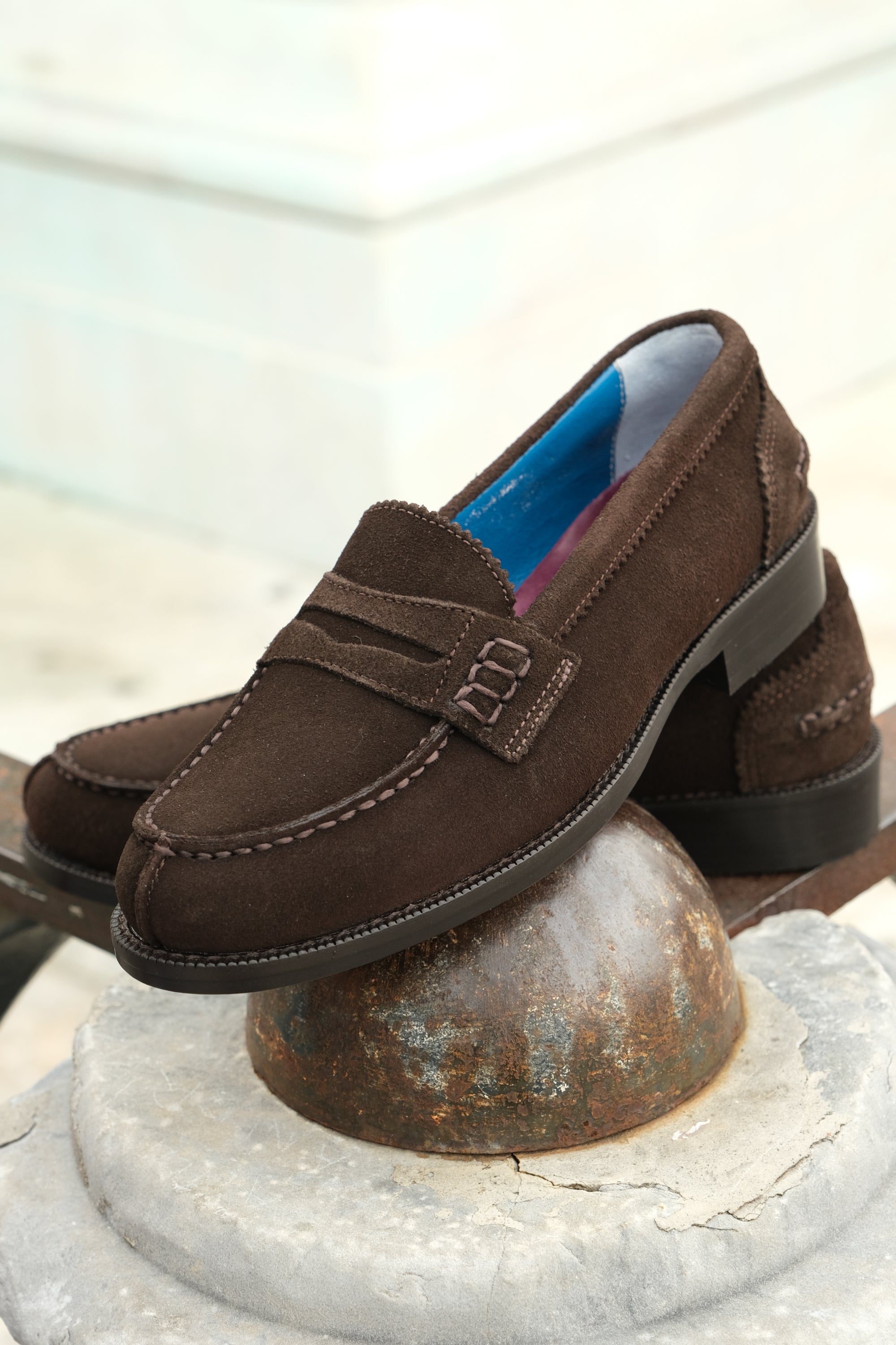 Mocassini testa di moro in camoscio