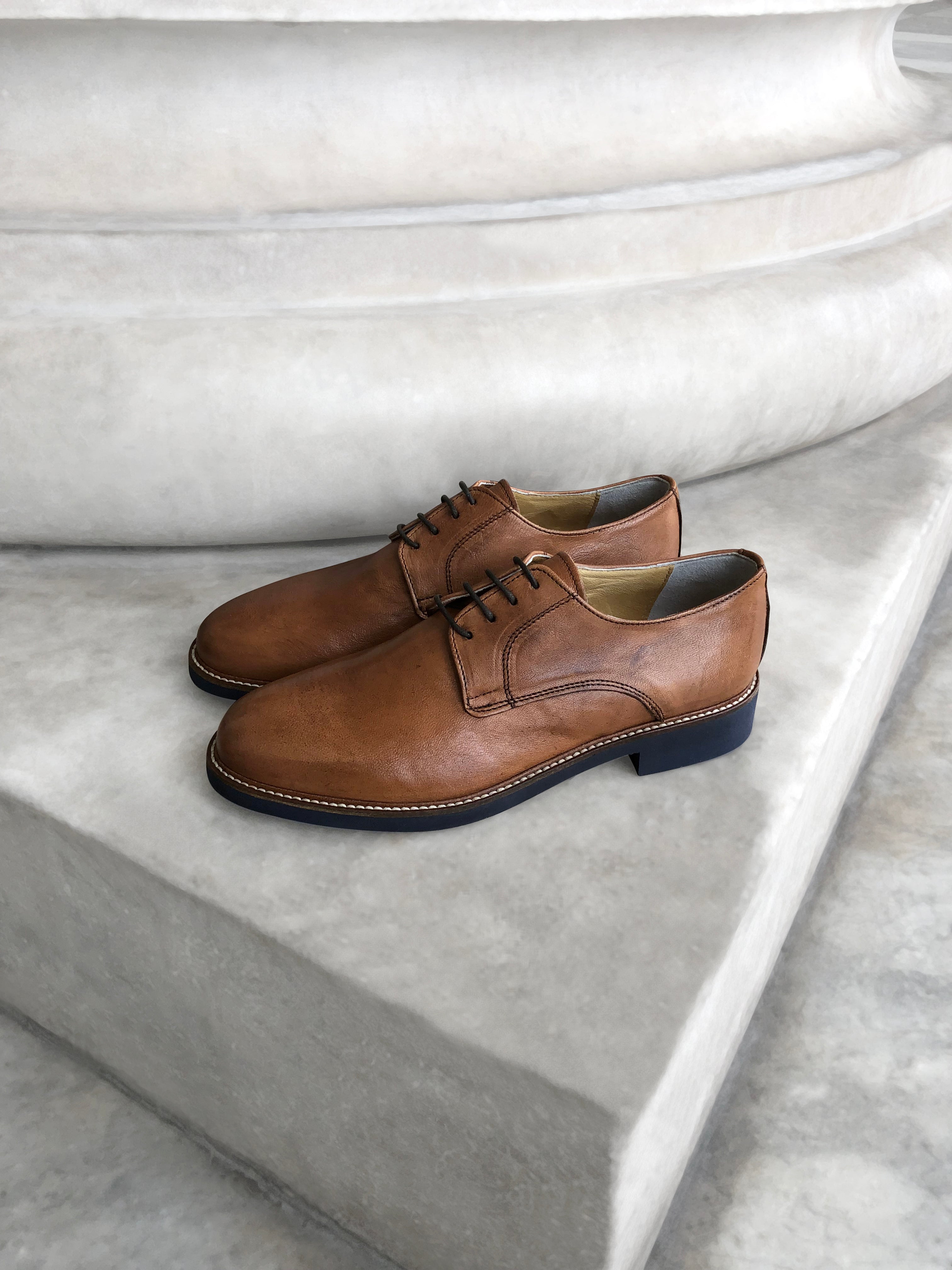 Derby in pelle cuoio