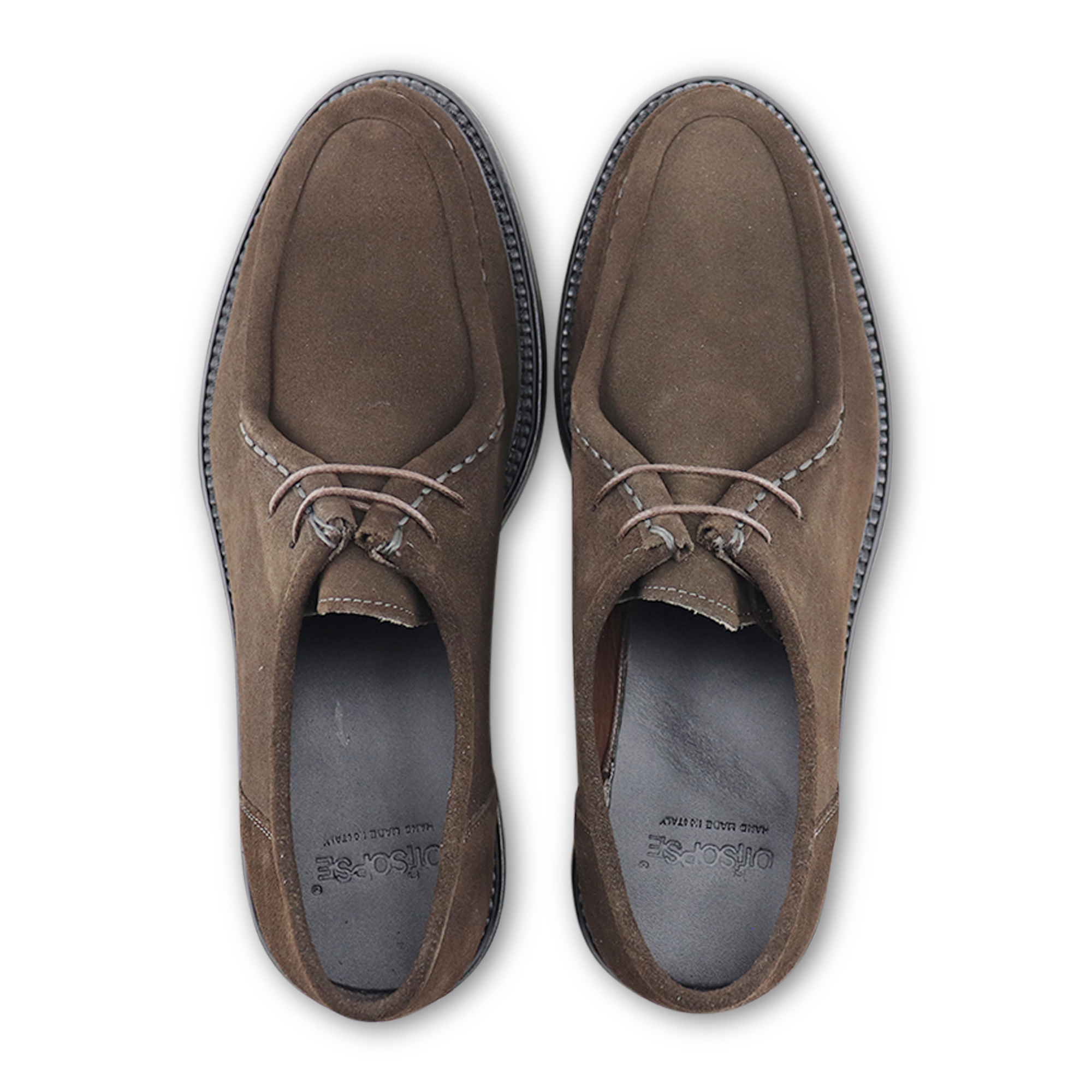 Dark brown suede derby
