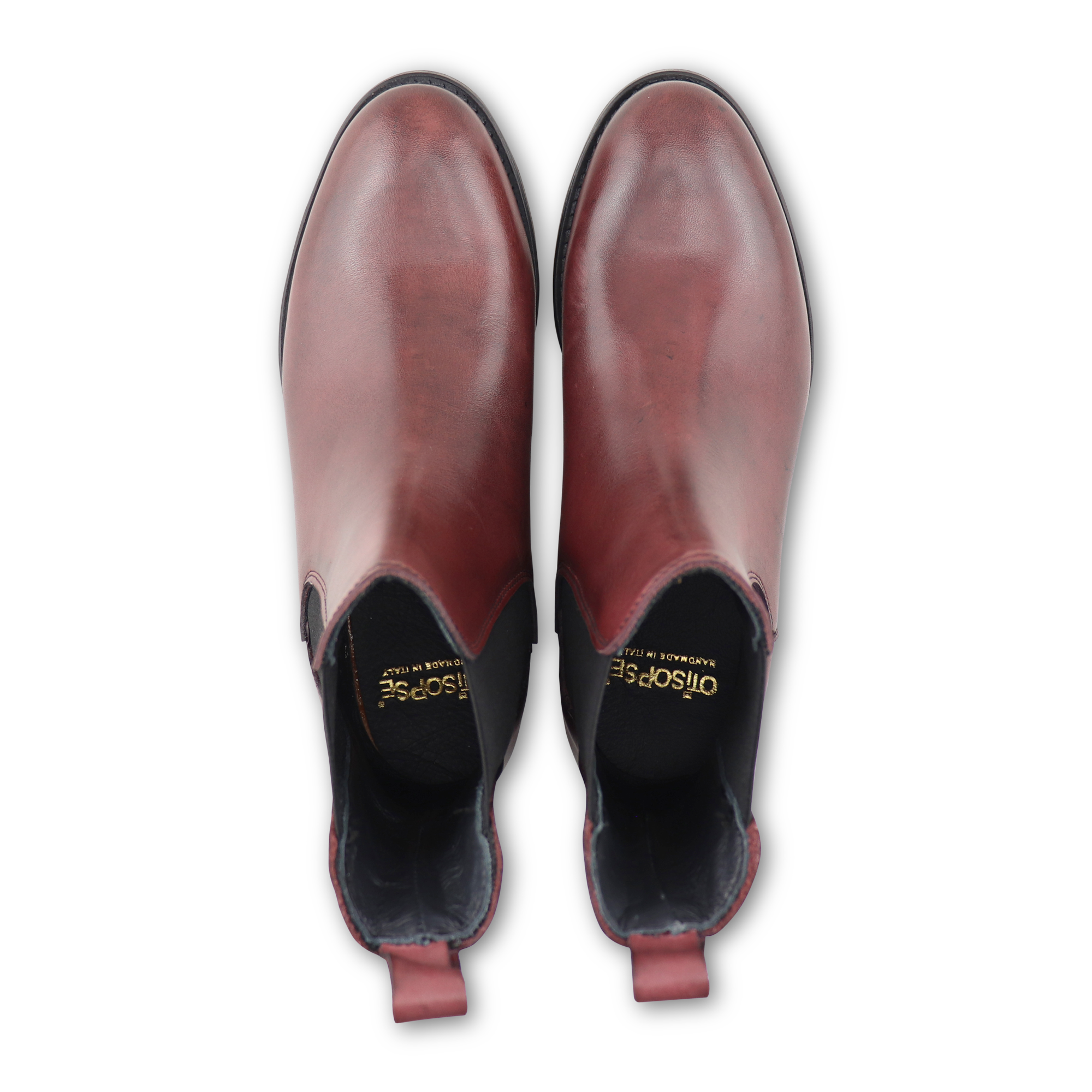 Burgundy leather Chealse
