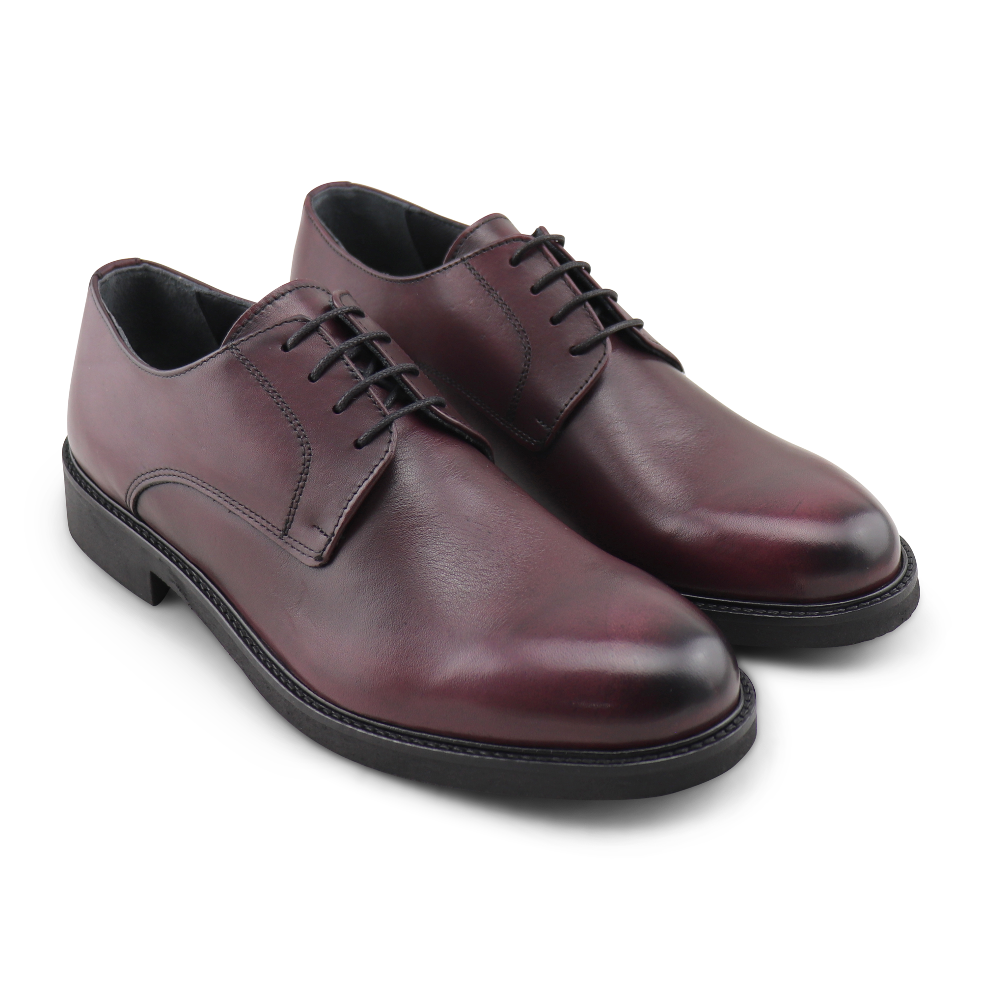 Derby in pelle bordeaux