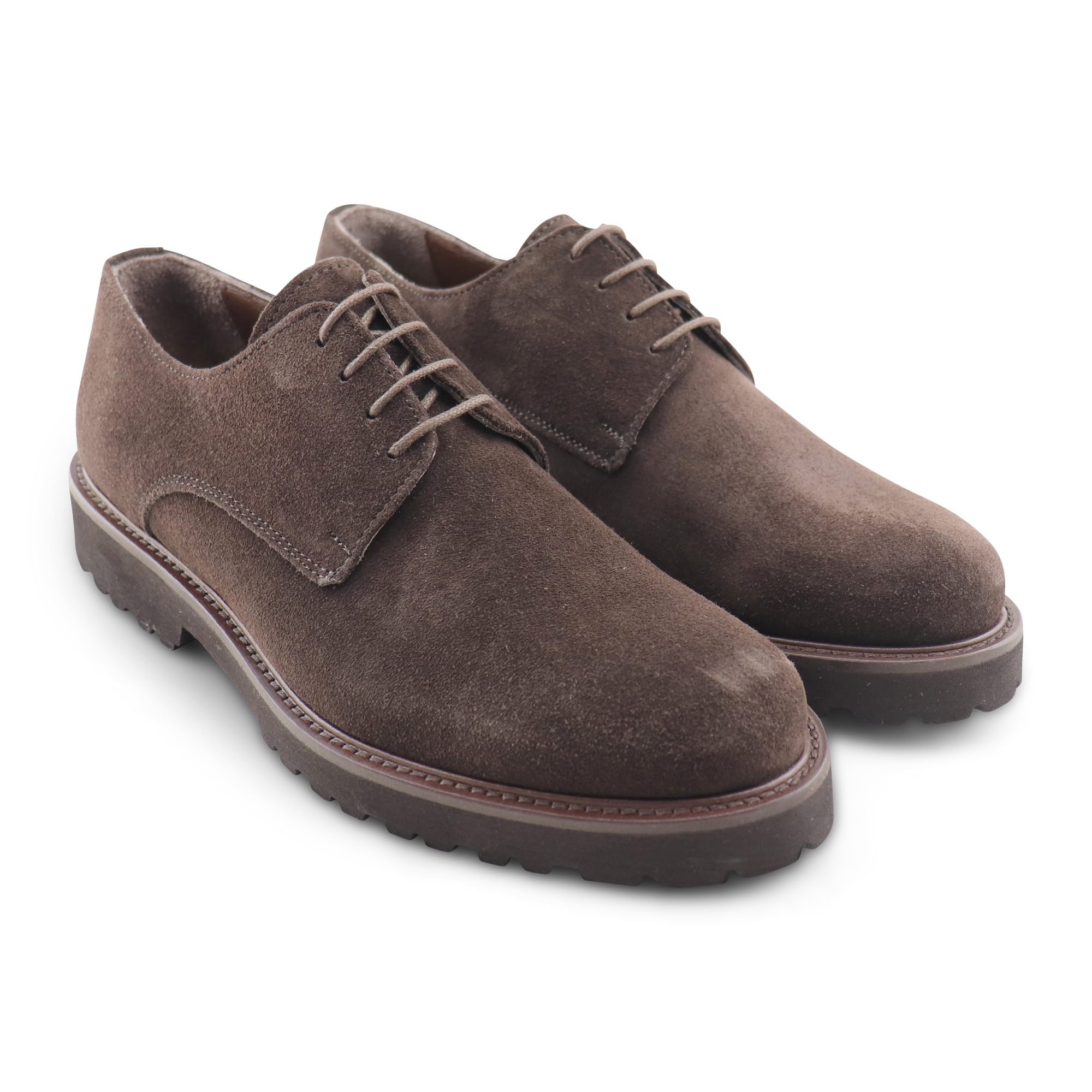 Dark brown suede derby