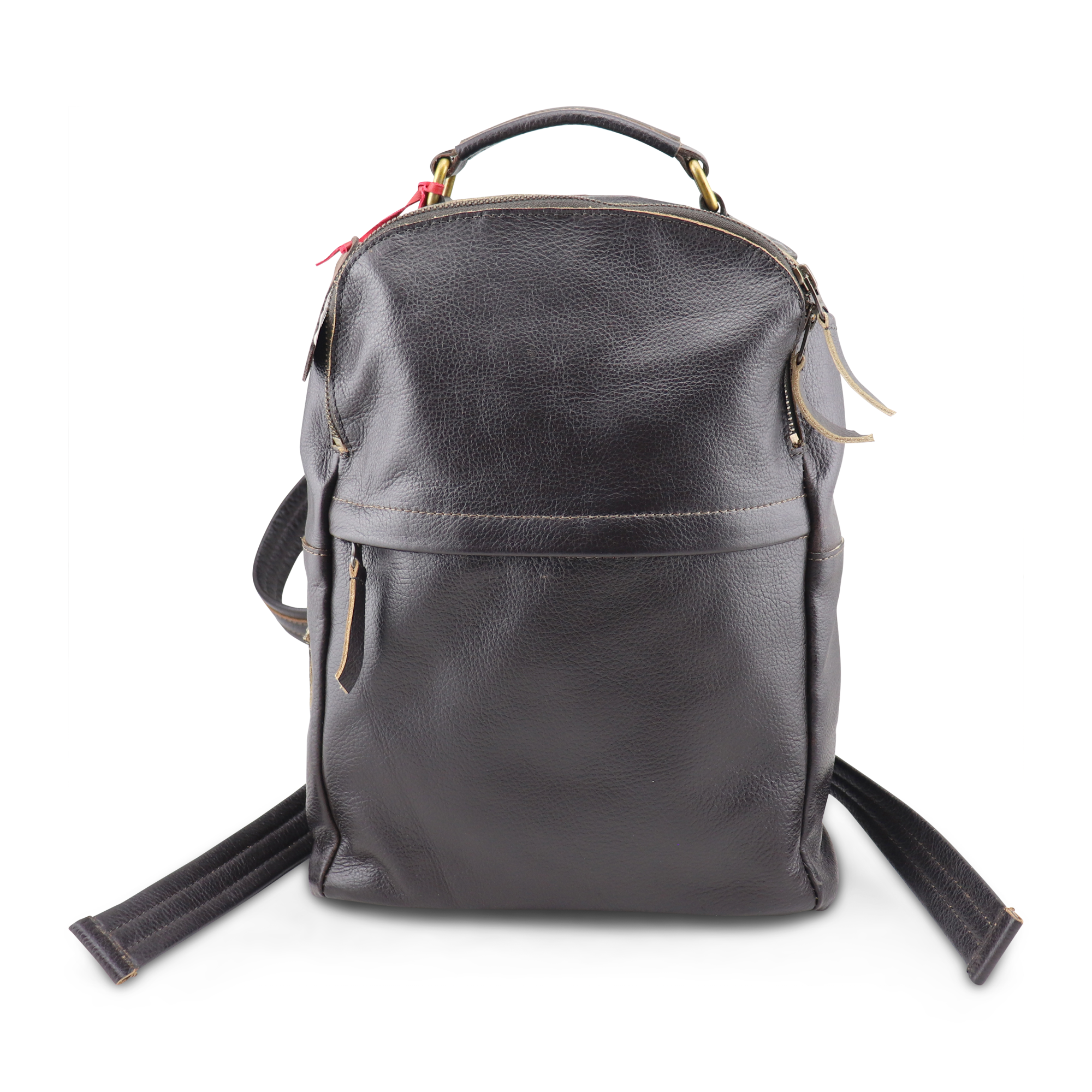 Zaino in pelle bottolato testa di moro - Main Image