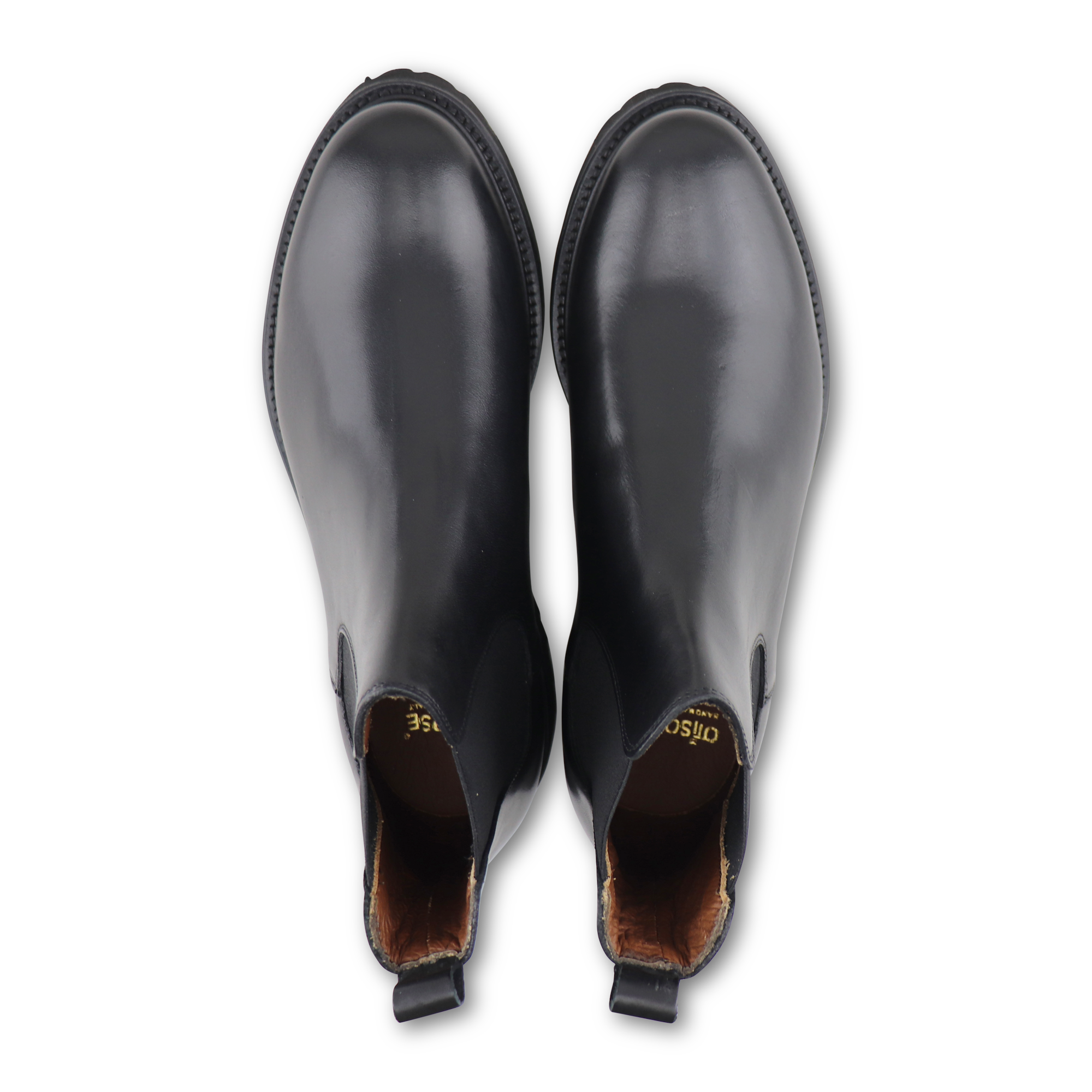 Black leather Chelsea boots