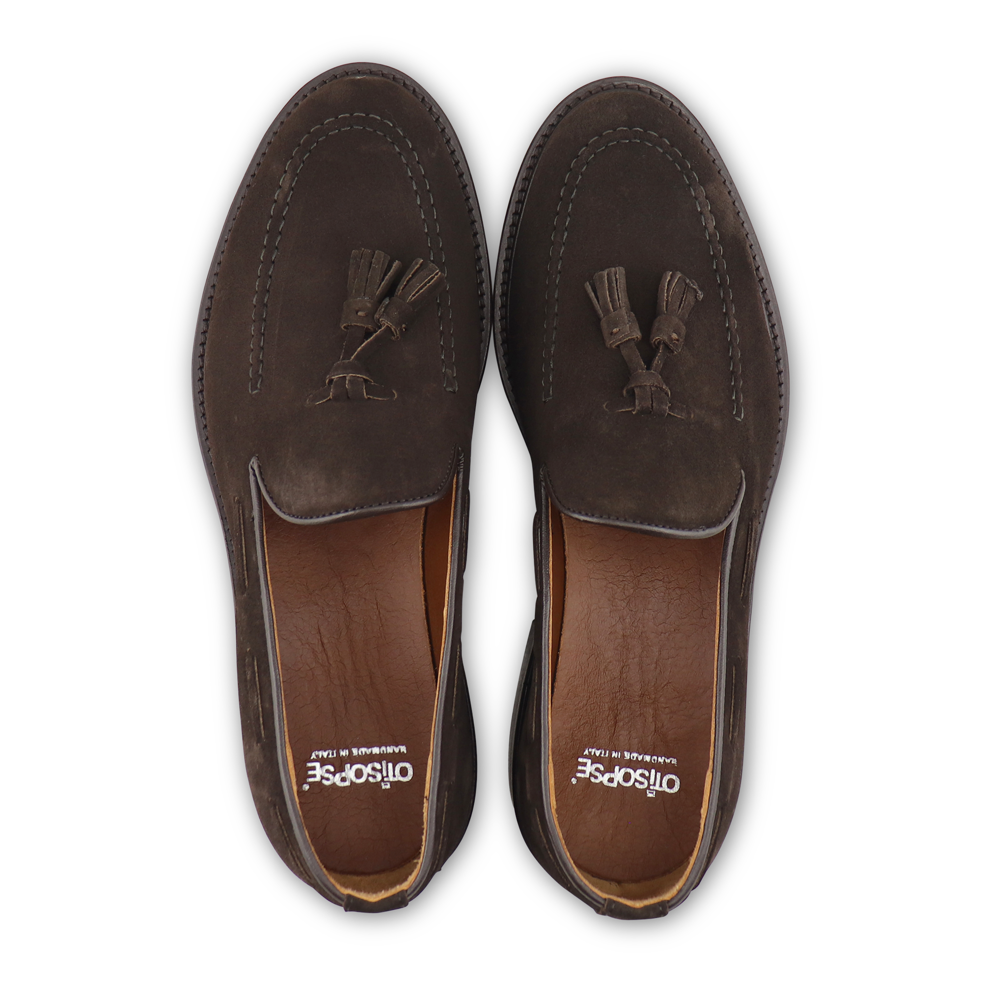 Tassel in dark brown suede