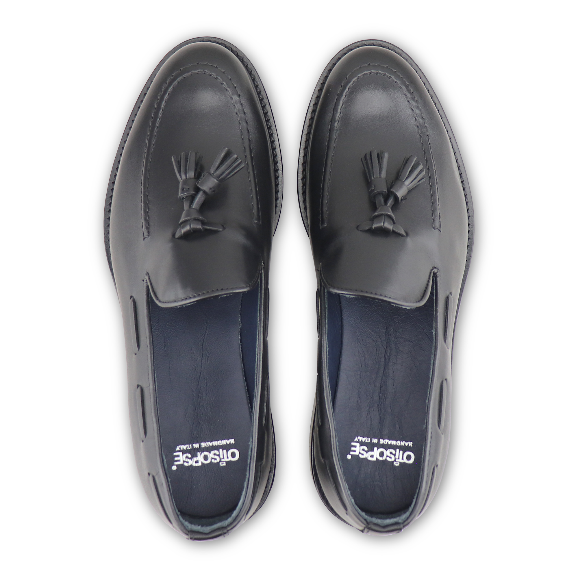 Black leather slippers for man