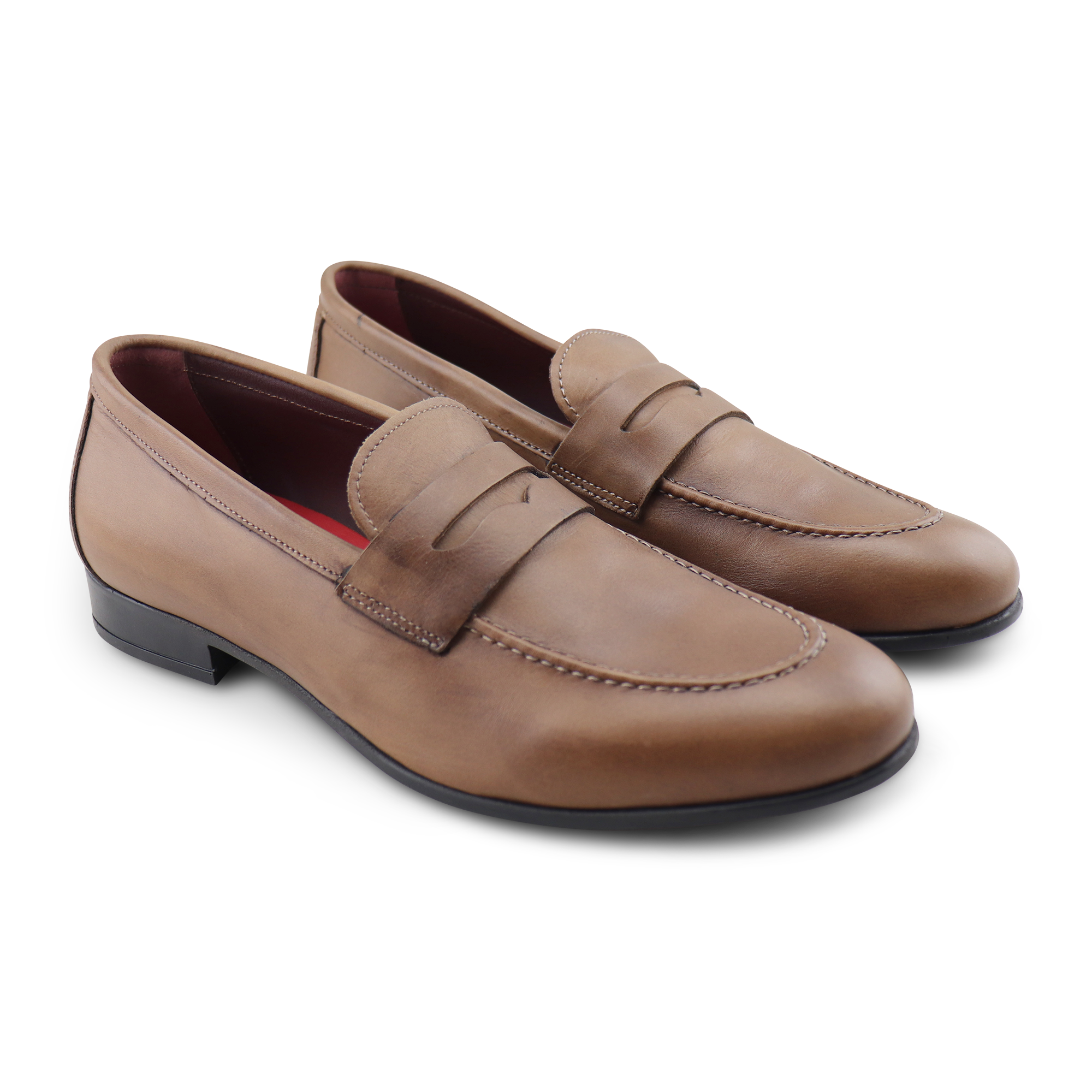 Mocassini bendina taupe in nabuk