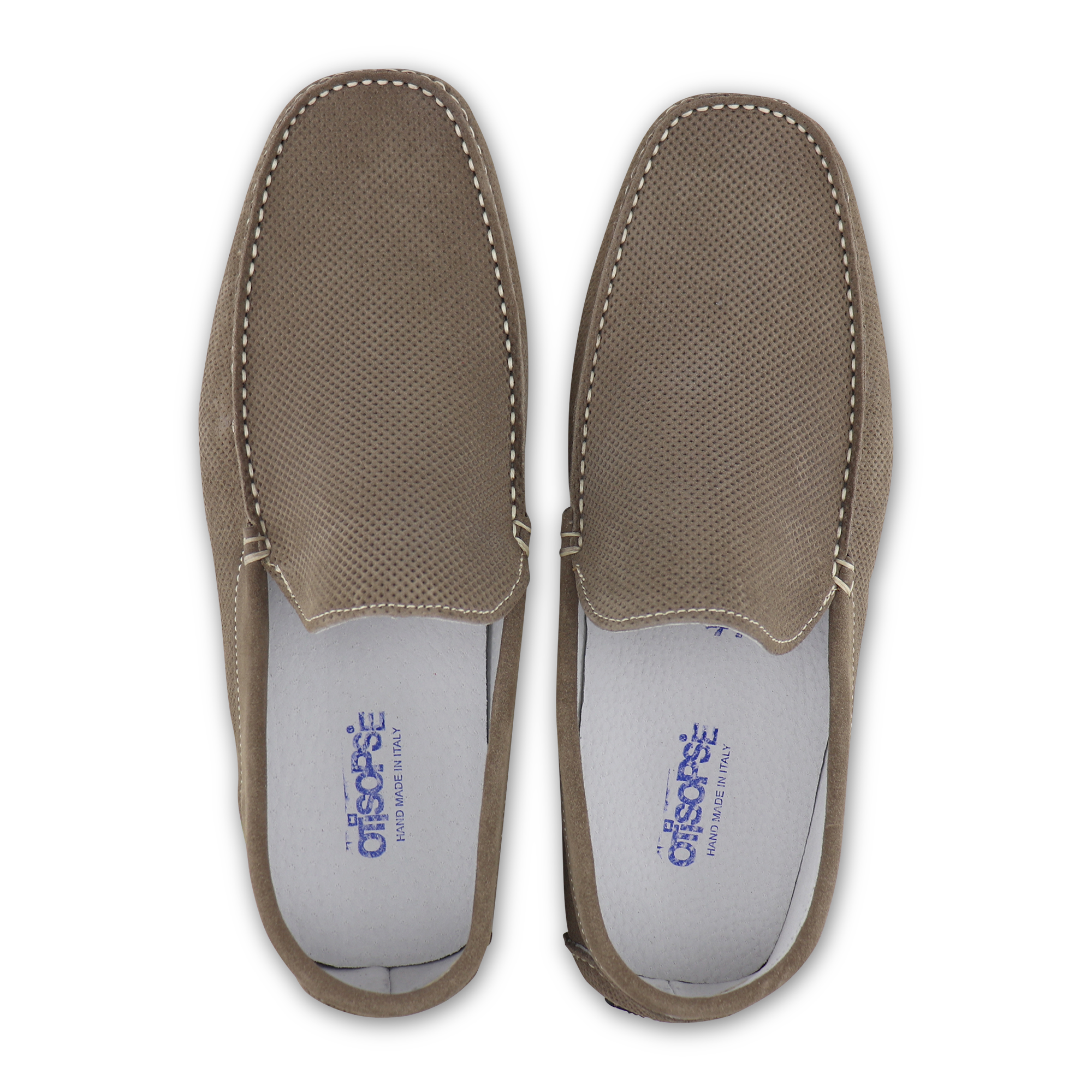 Gommini in camoscio forato tortora