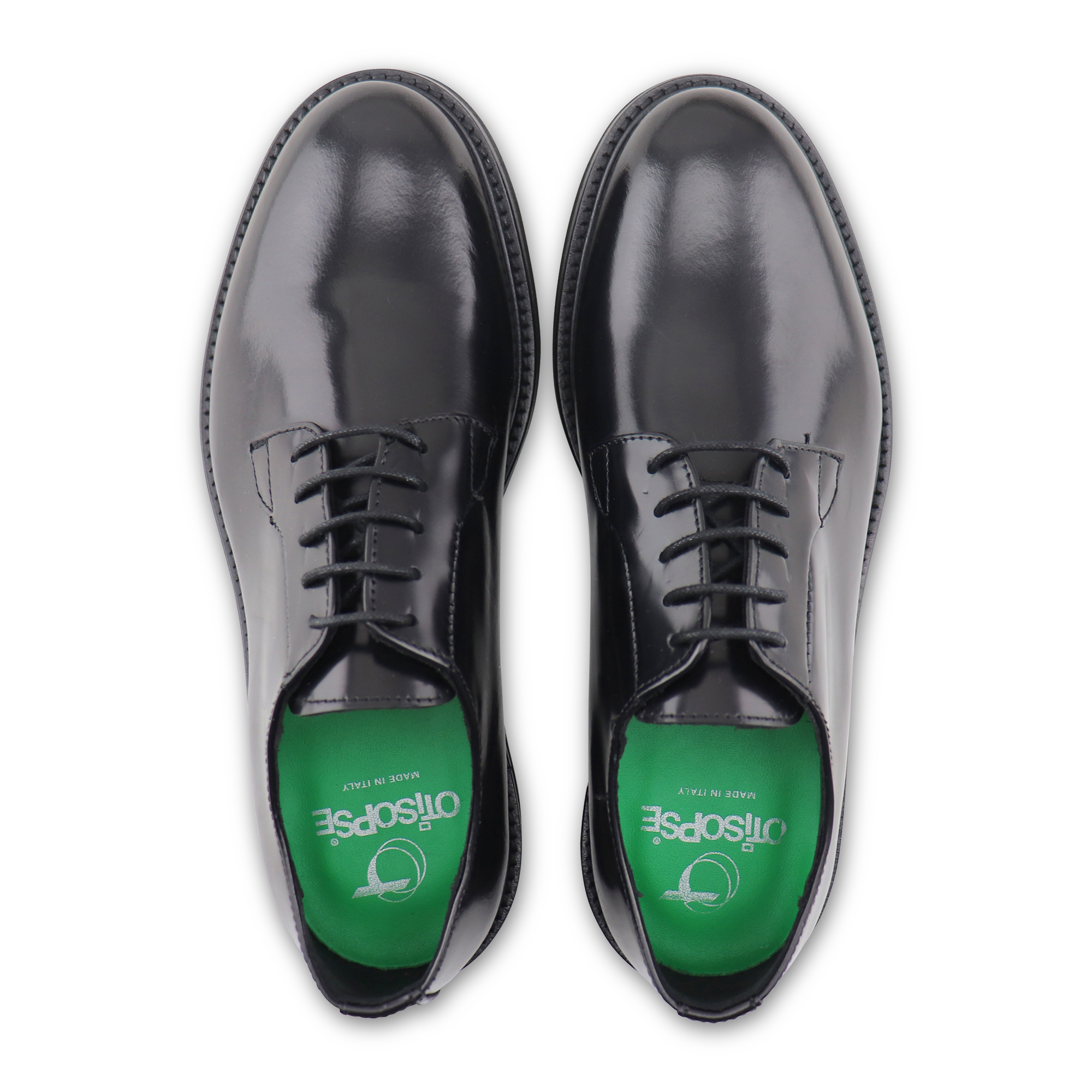 Derby nero in pelle spazzolata