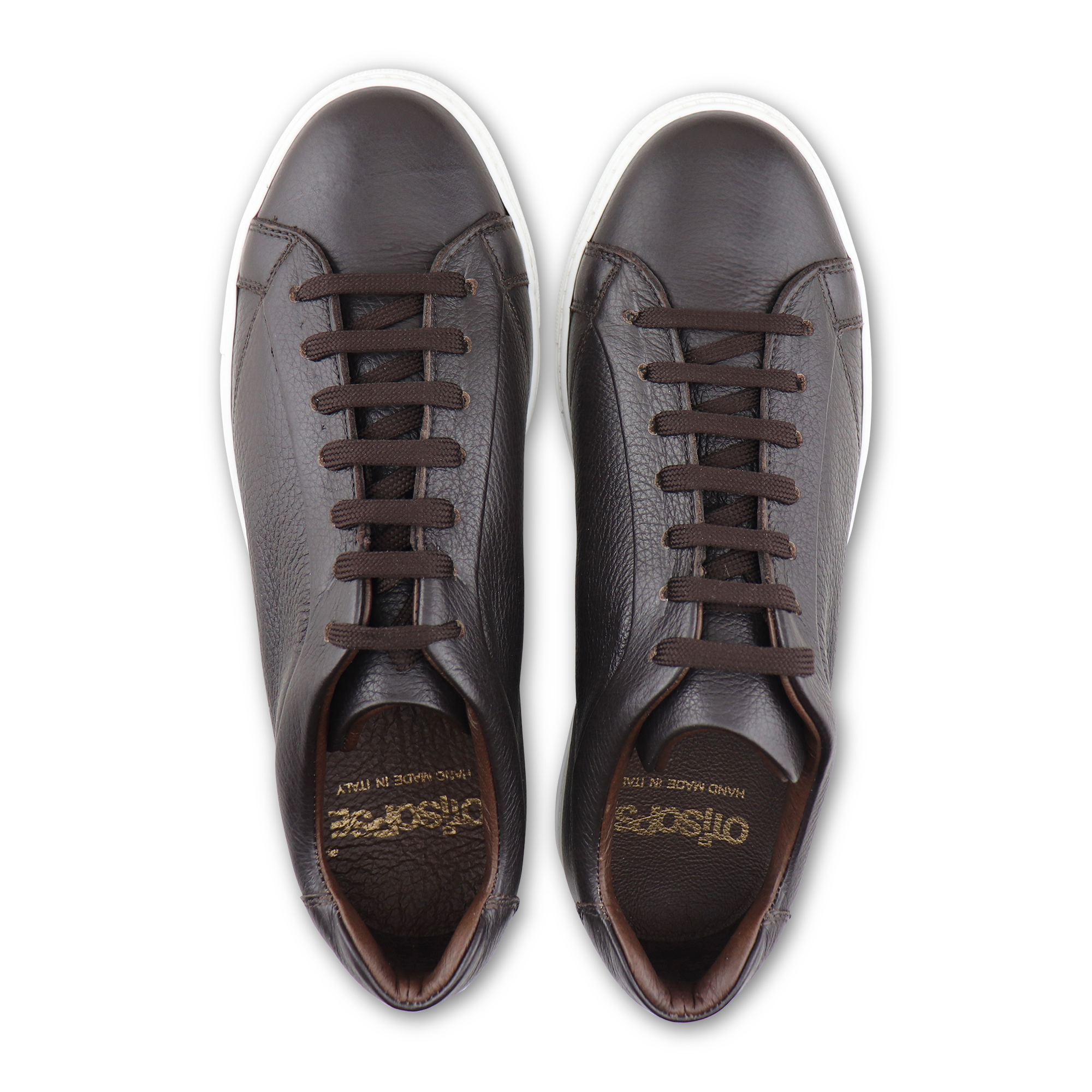 Sneakers in pelle martellata moro