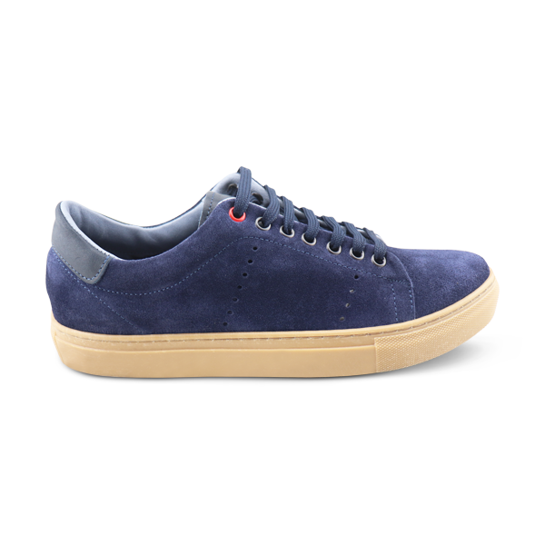 Blue suede sneakers