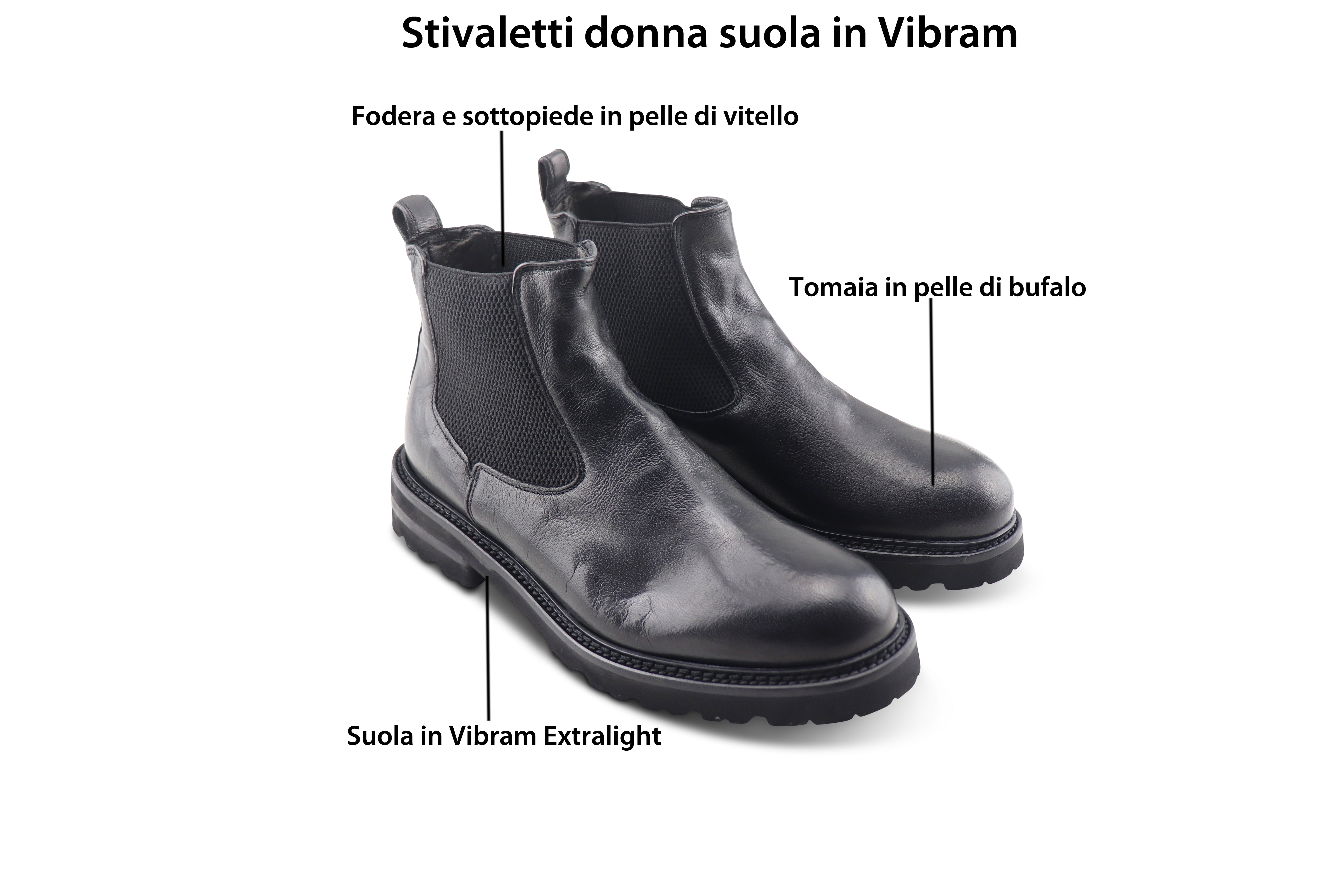 Chelsea nero in pelle