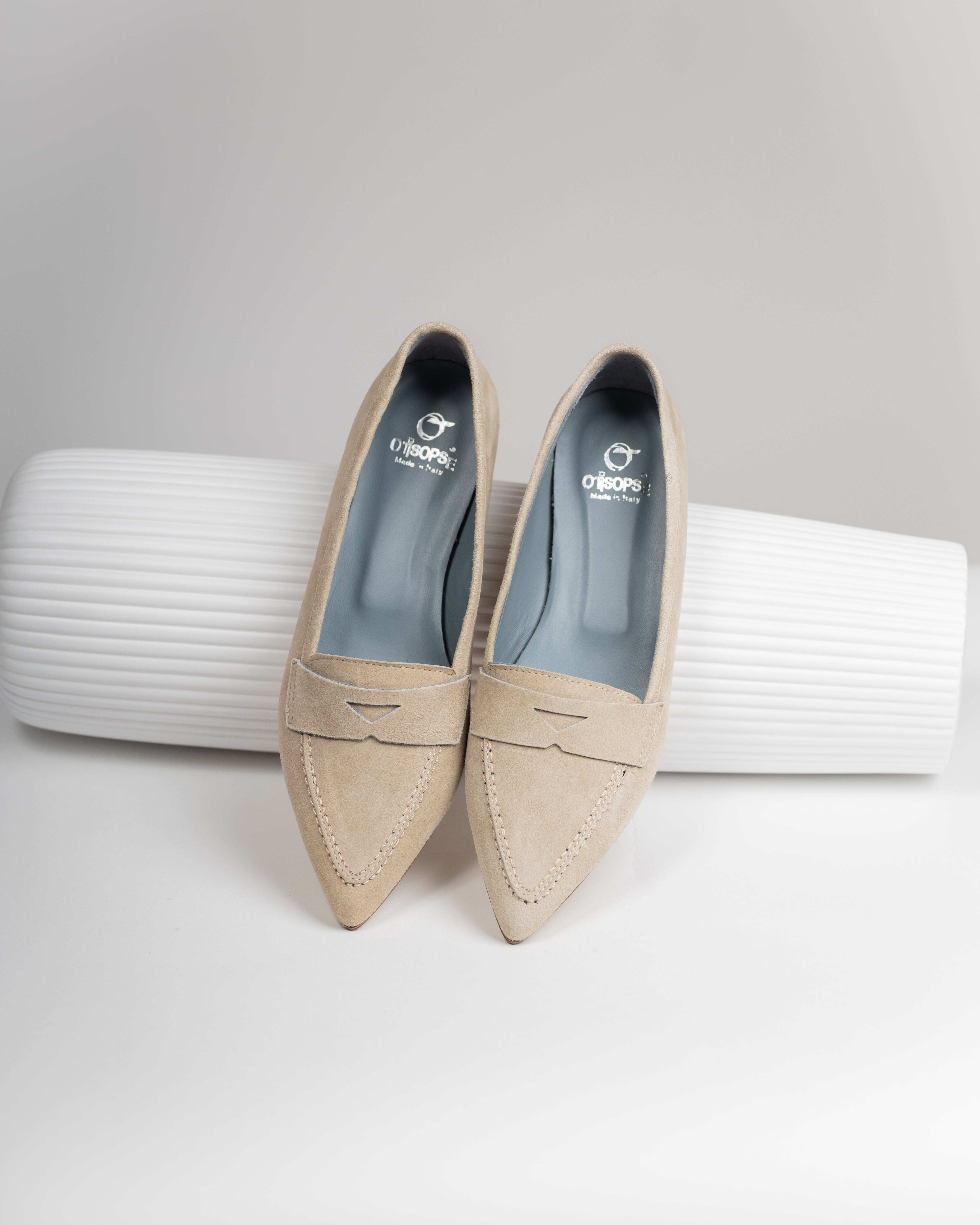 Mocassini bea beige in camoscio