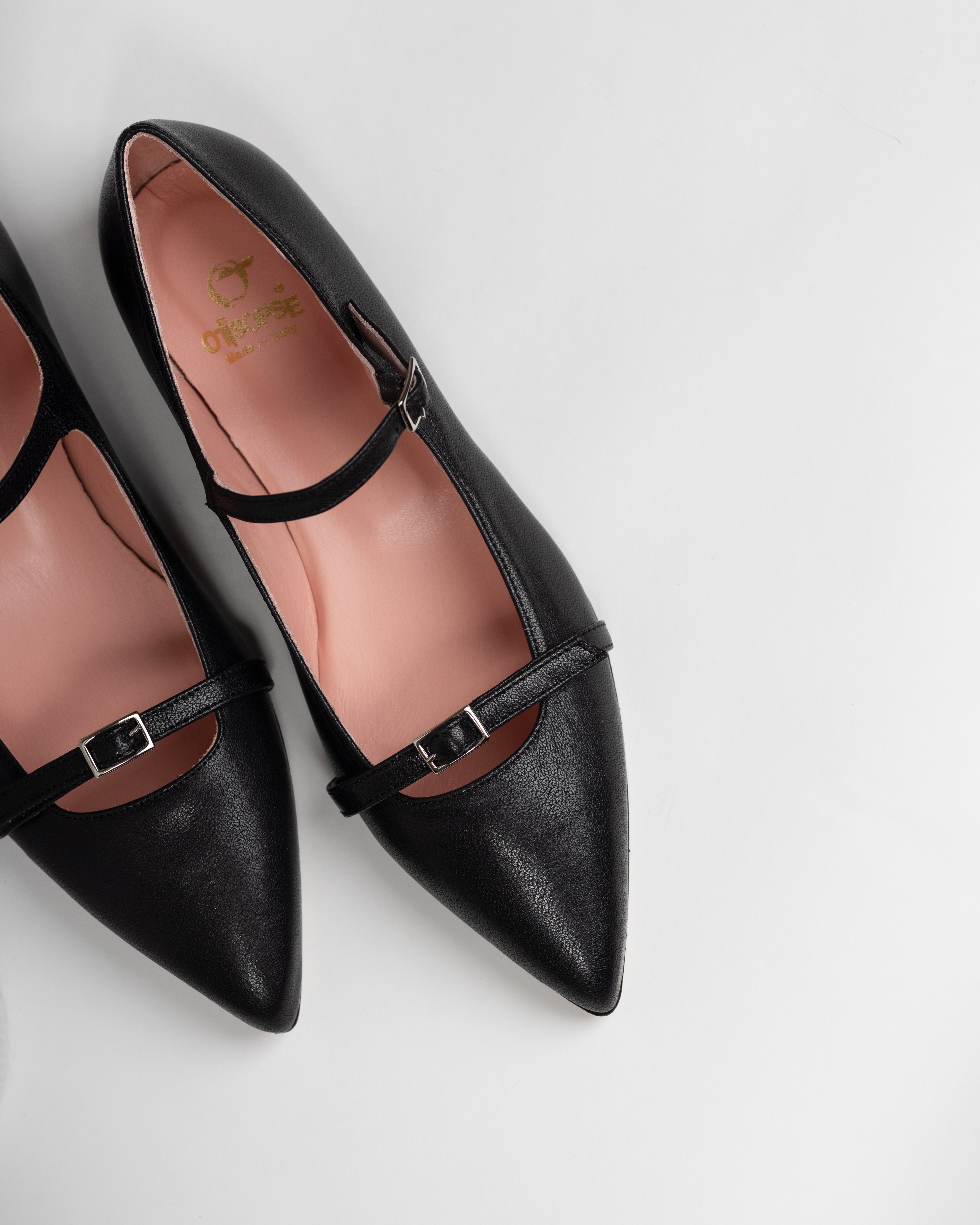 Imma black leather flat shoes