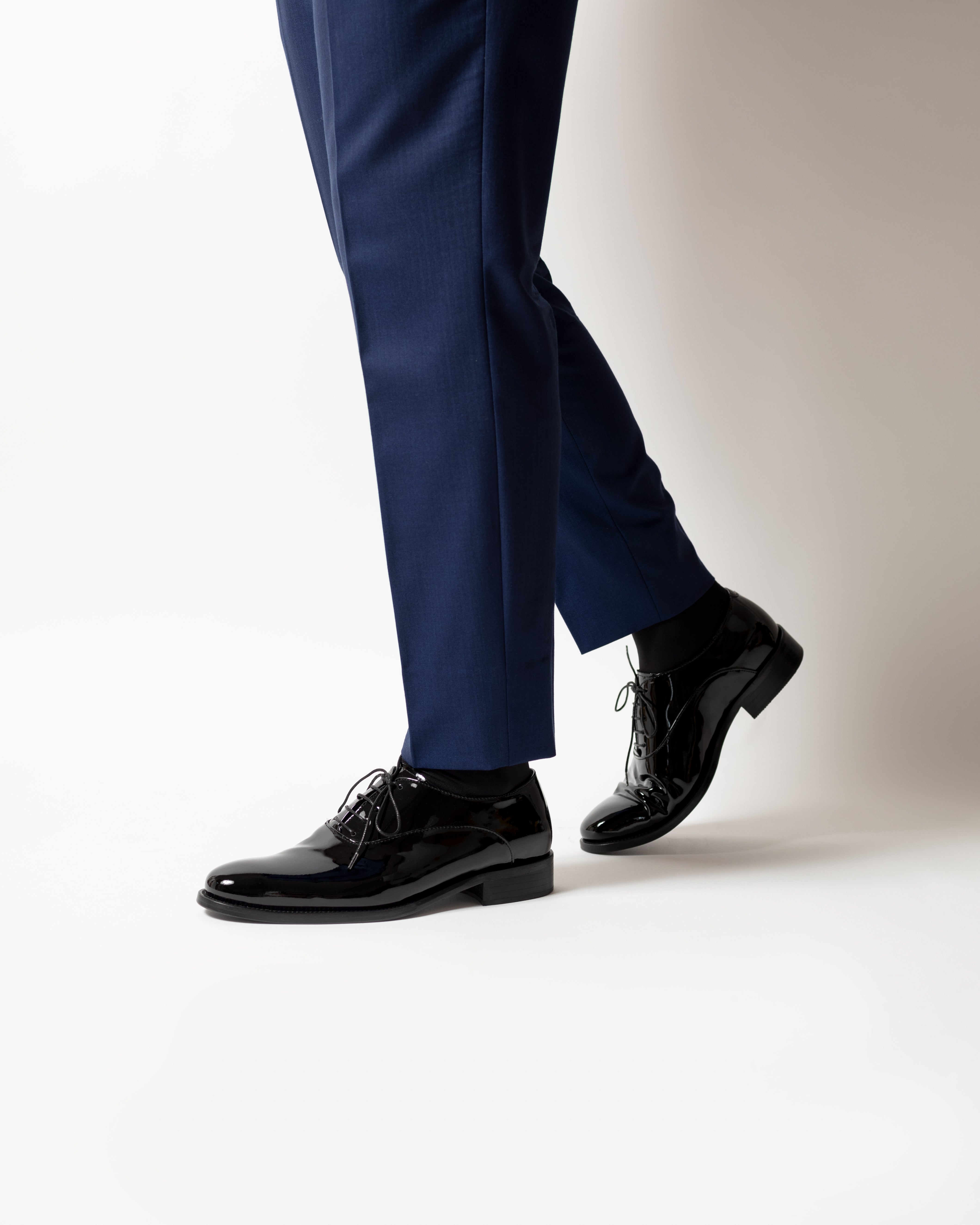 Francesina in pelle nera vernice