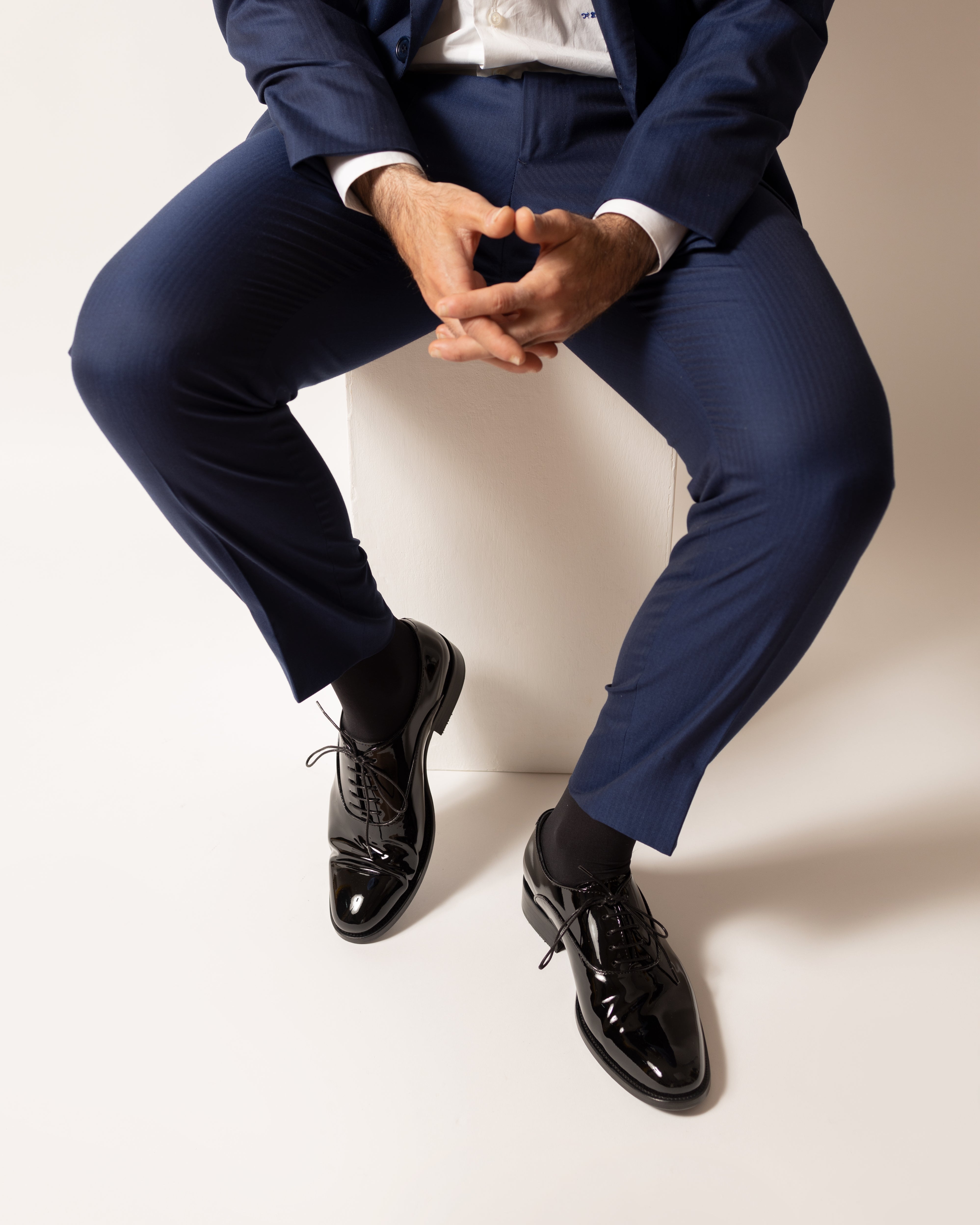 Francesina in pelle nera vernice