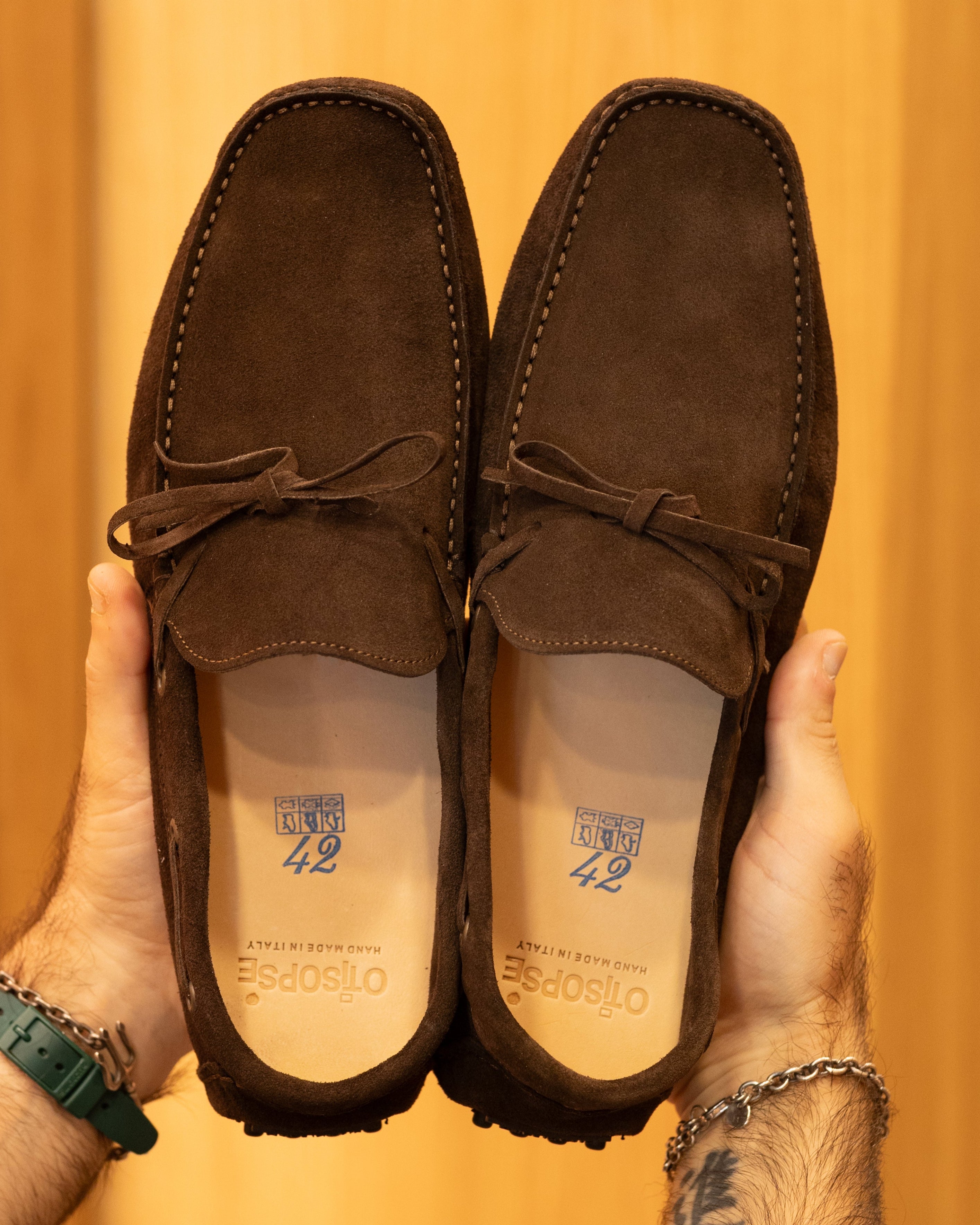 Gommini testa di moro in camoscio