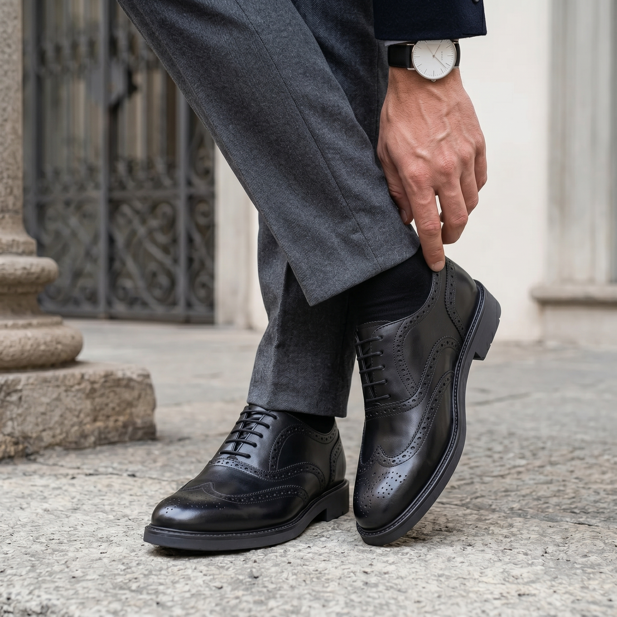 Oxford nere in pelle