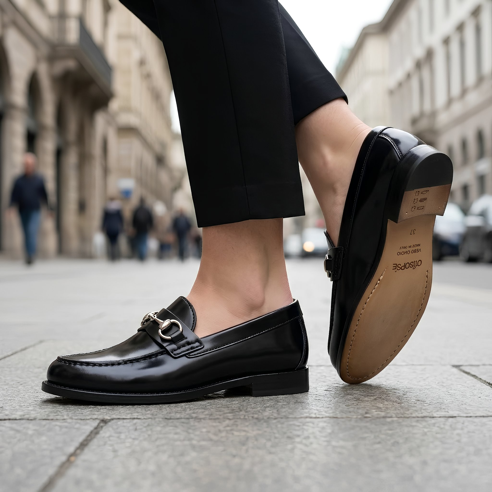 Marty nero in pelle spazzolata