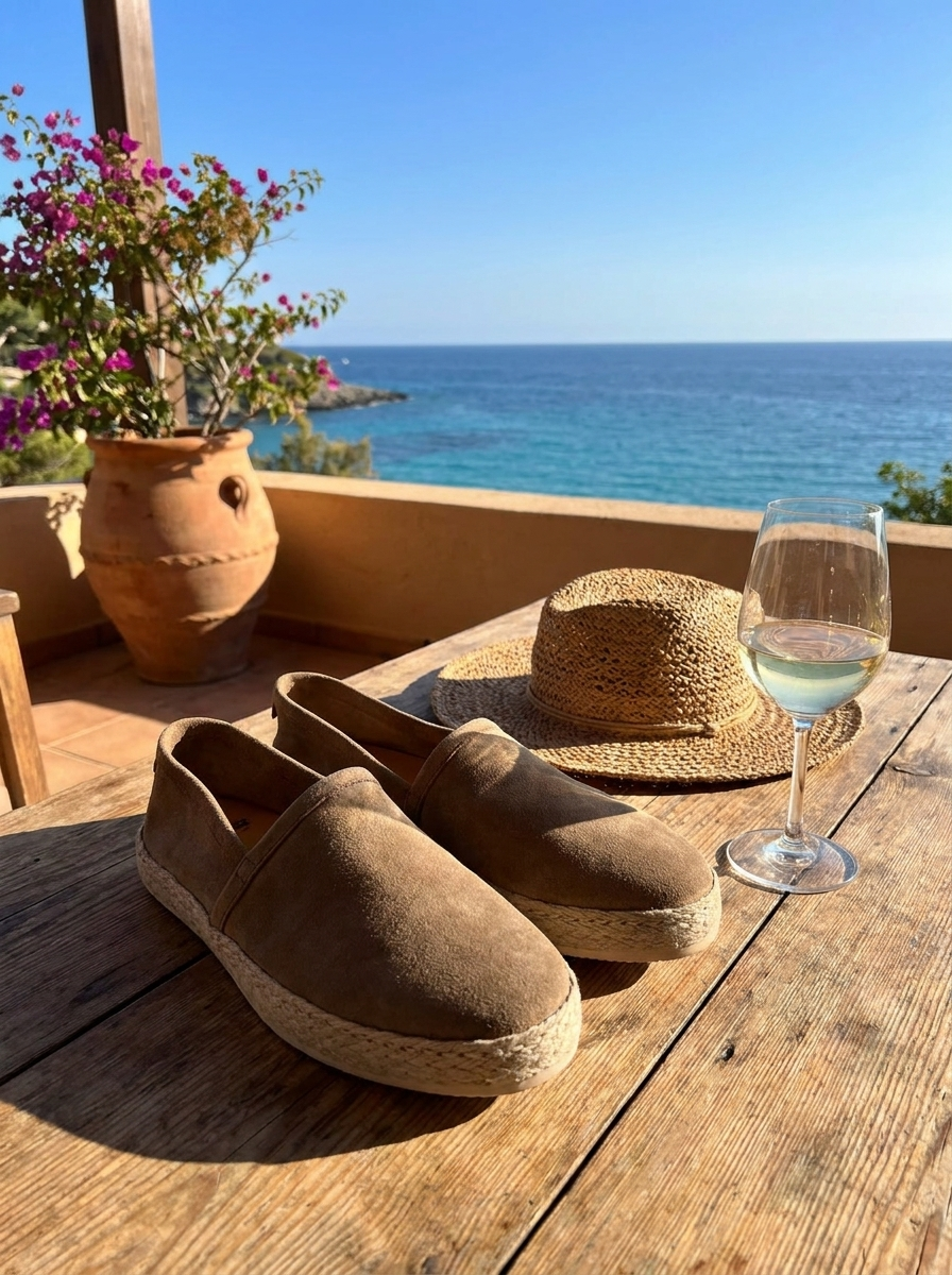 Espadrillas beige in camoscio
