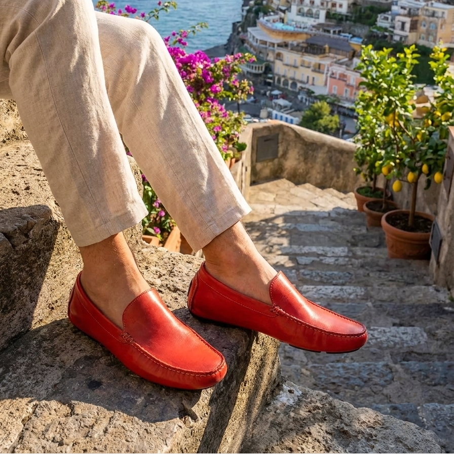 Gommini rossi in pelle