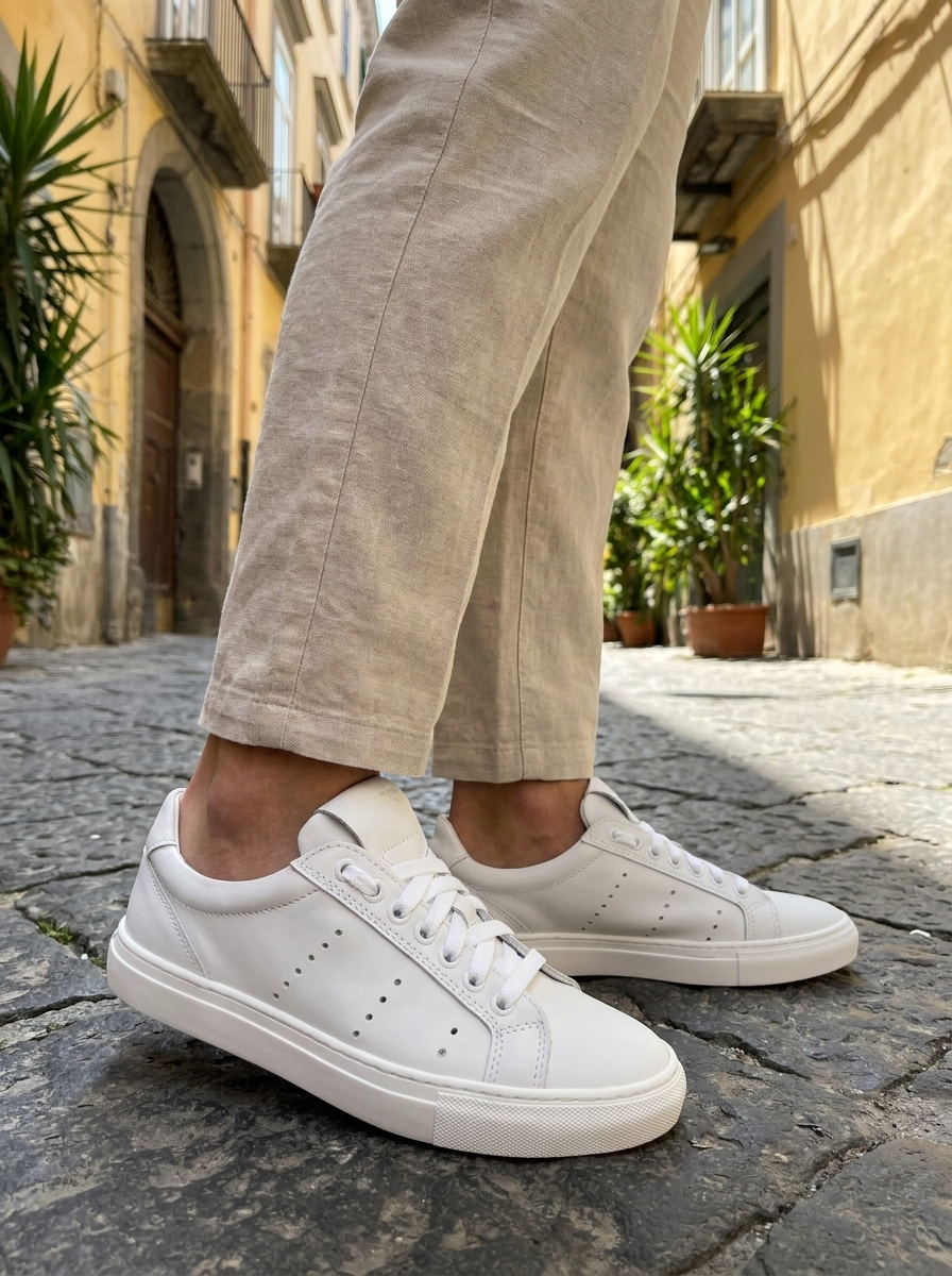 Sneakers bianche in pelle