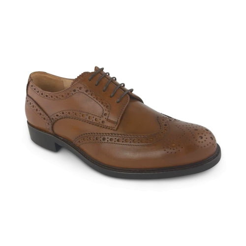 Scarpe Derby da uomo in pelle color cuoio