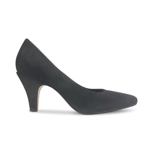 Black suede pumps