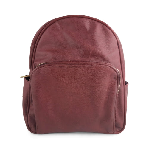 burgundy color leather backpack Women's backpack in burgundy leather