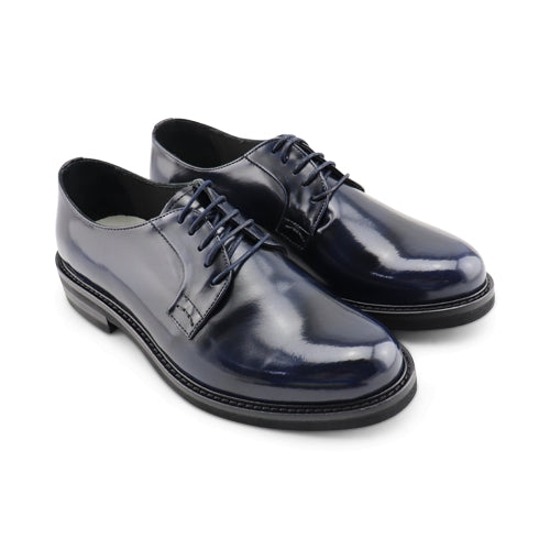 Scarpe derby da uomo in pelle abrasivata blu