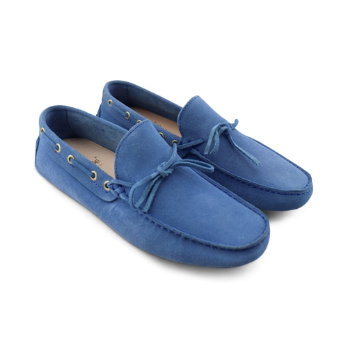 Mocassini in camoscio blu elettrico