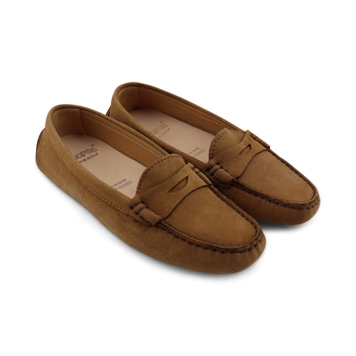 Mocassini da donna in camoscio marrone